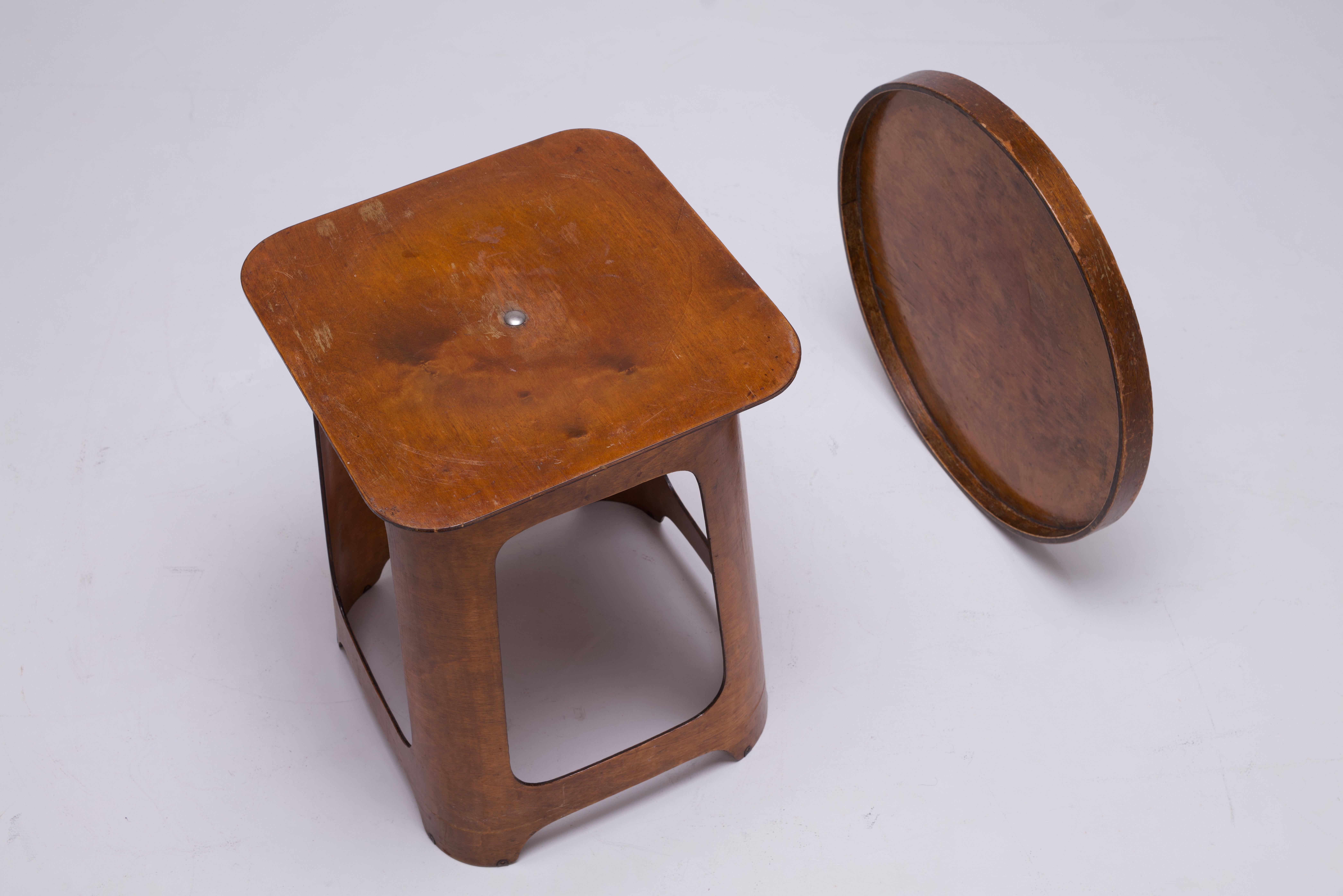 Luterma Venesta Isokon Stools / Tables / Trays - Model No 1 Walter Gropius 1930s 2