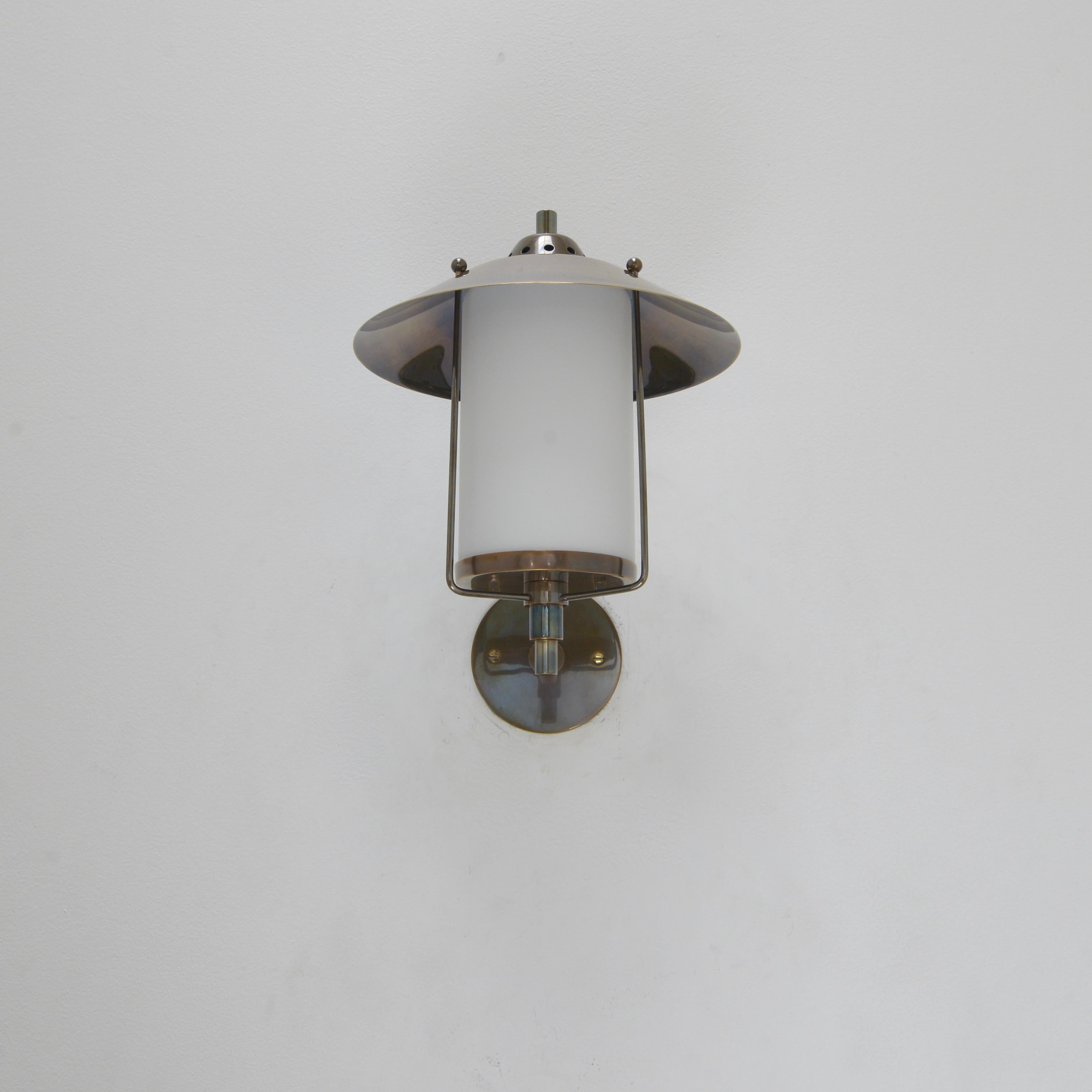 Contemporary LUtern Indoor Outdoor Sconce BR For Sale