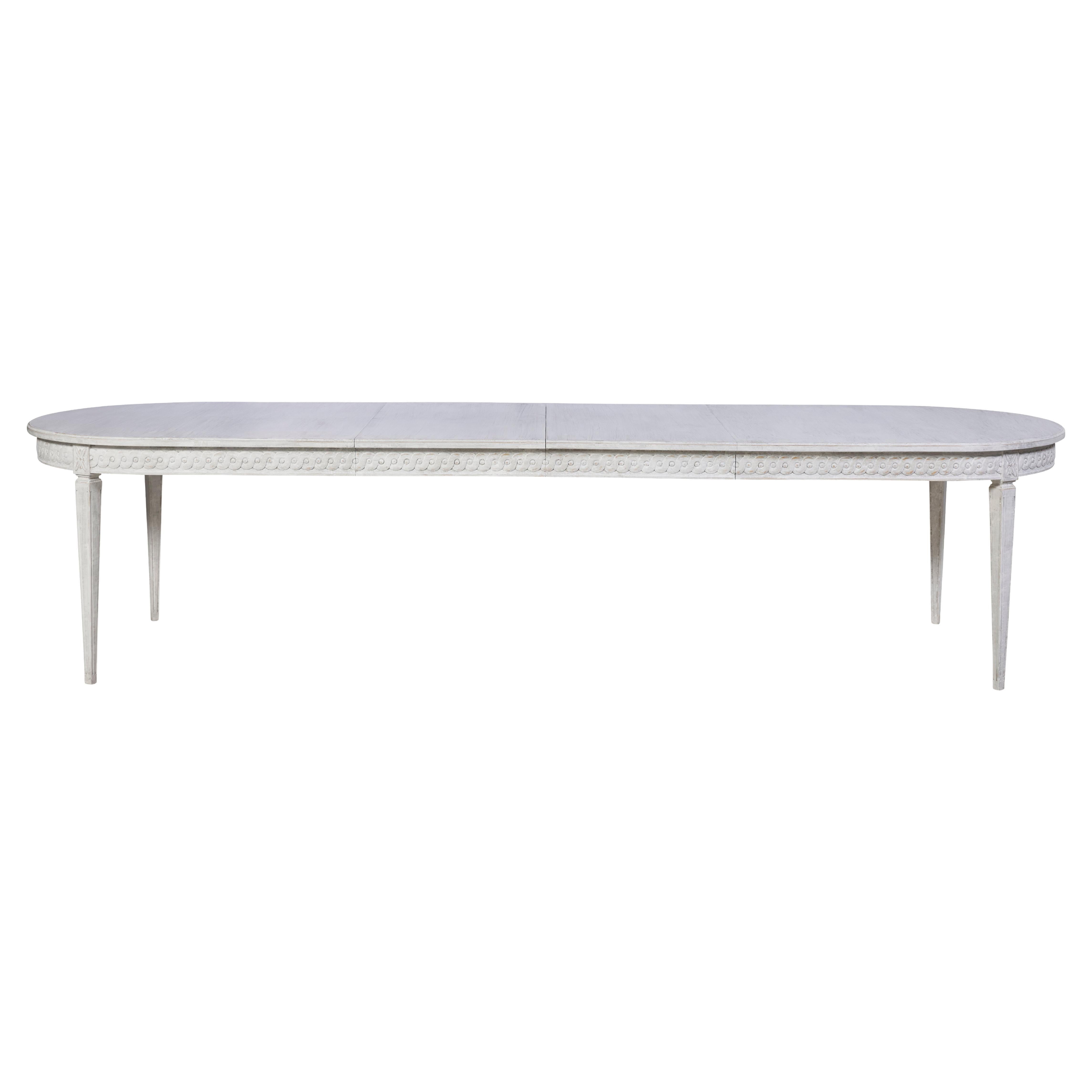 Lutetia Swedish Dining Table - Swedish Rubbed White For Sale