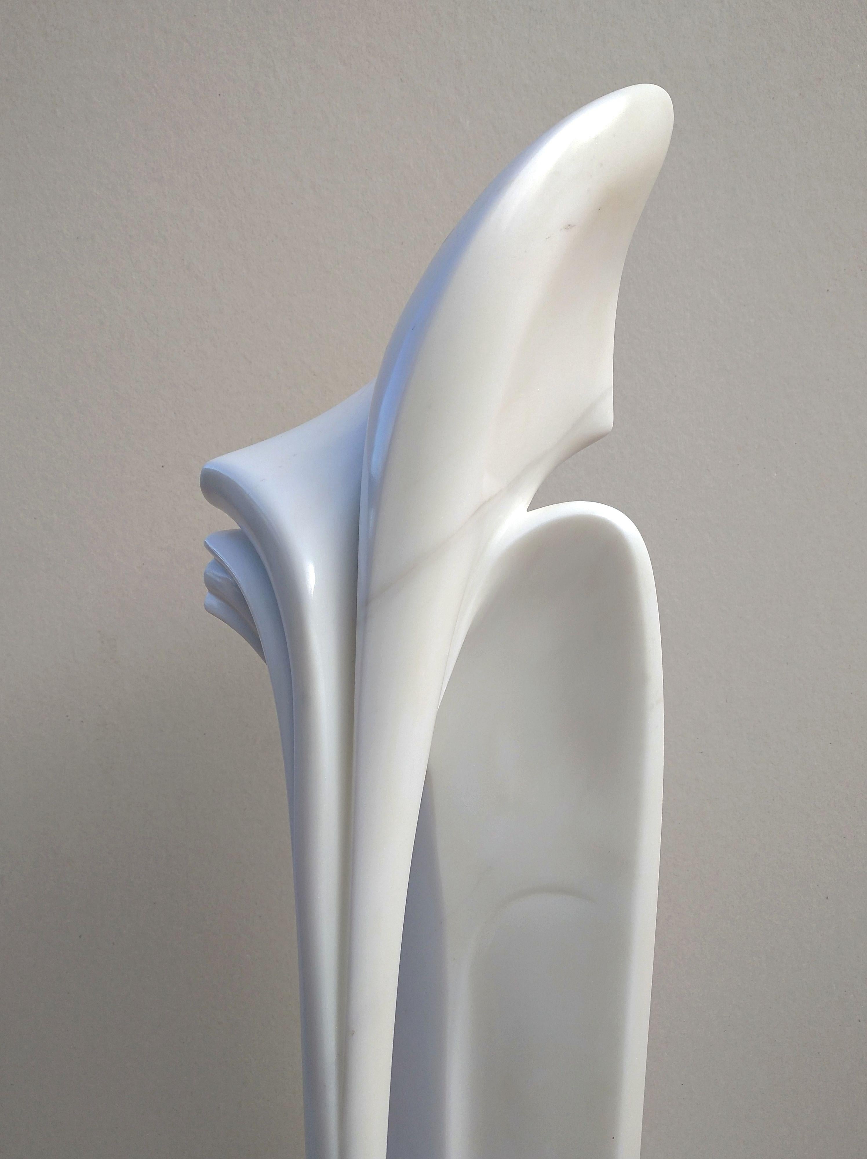 Arch, Sensual White Carrara Statuary Marble Stone Vertical Figurative Sculpture For Sale 11