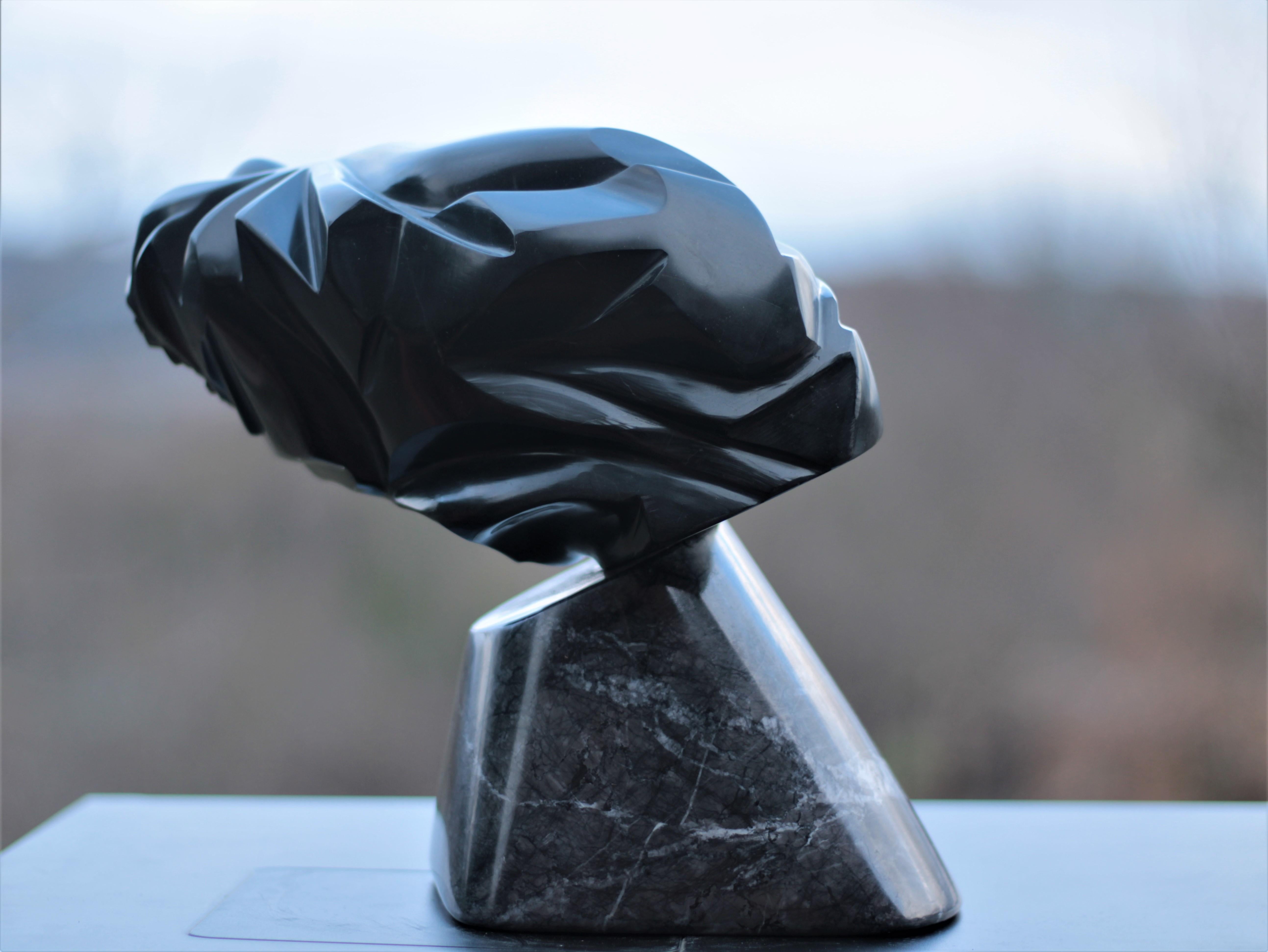 „“Buste Emport““, ungewöhnliche figurative weibliche Skulptur aus schwarzem Marmor, nackt  im Angebot 11