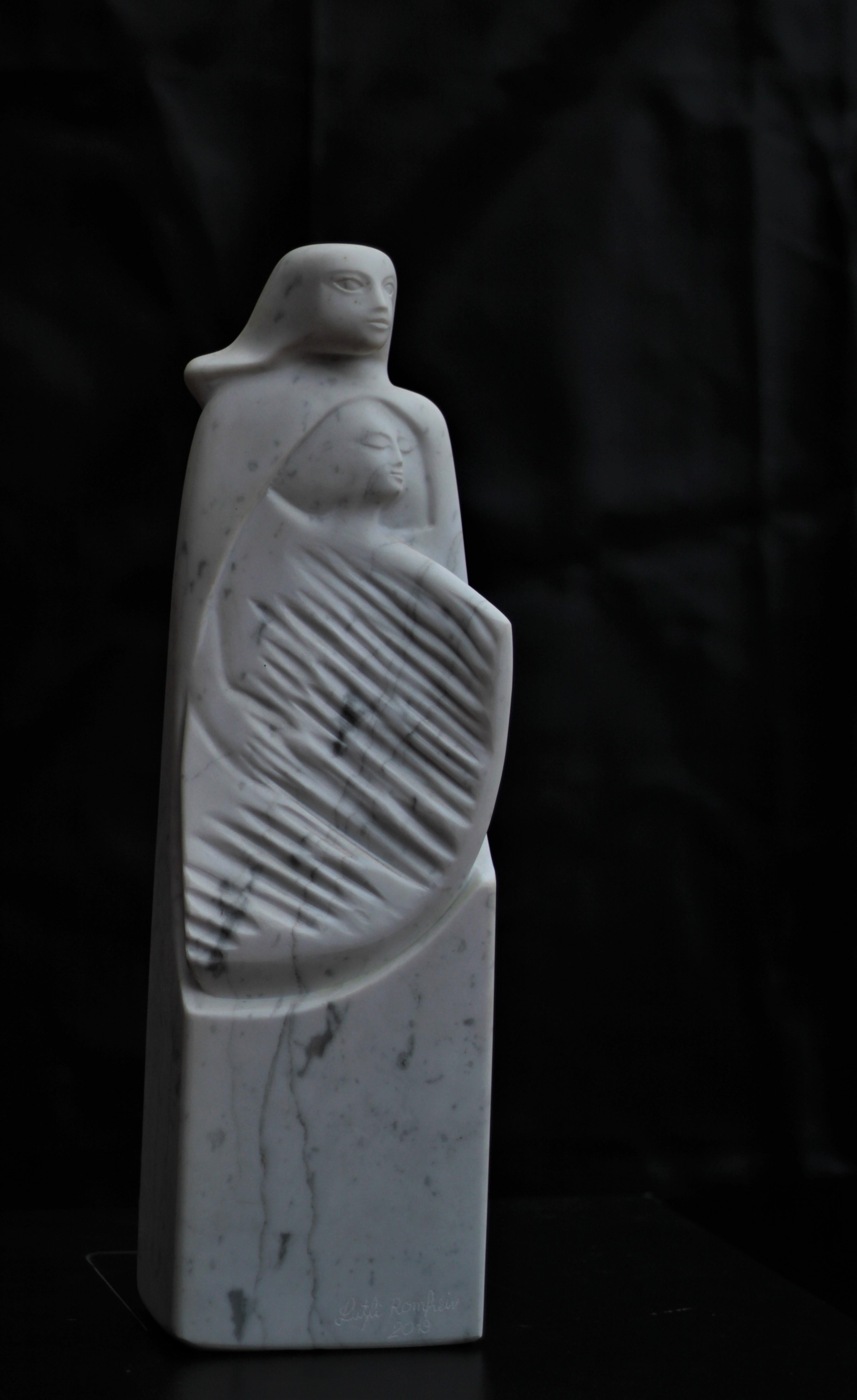 The Source, White Carrara Marble Stone Vertical Figurative Sculpture For Sale 12