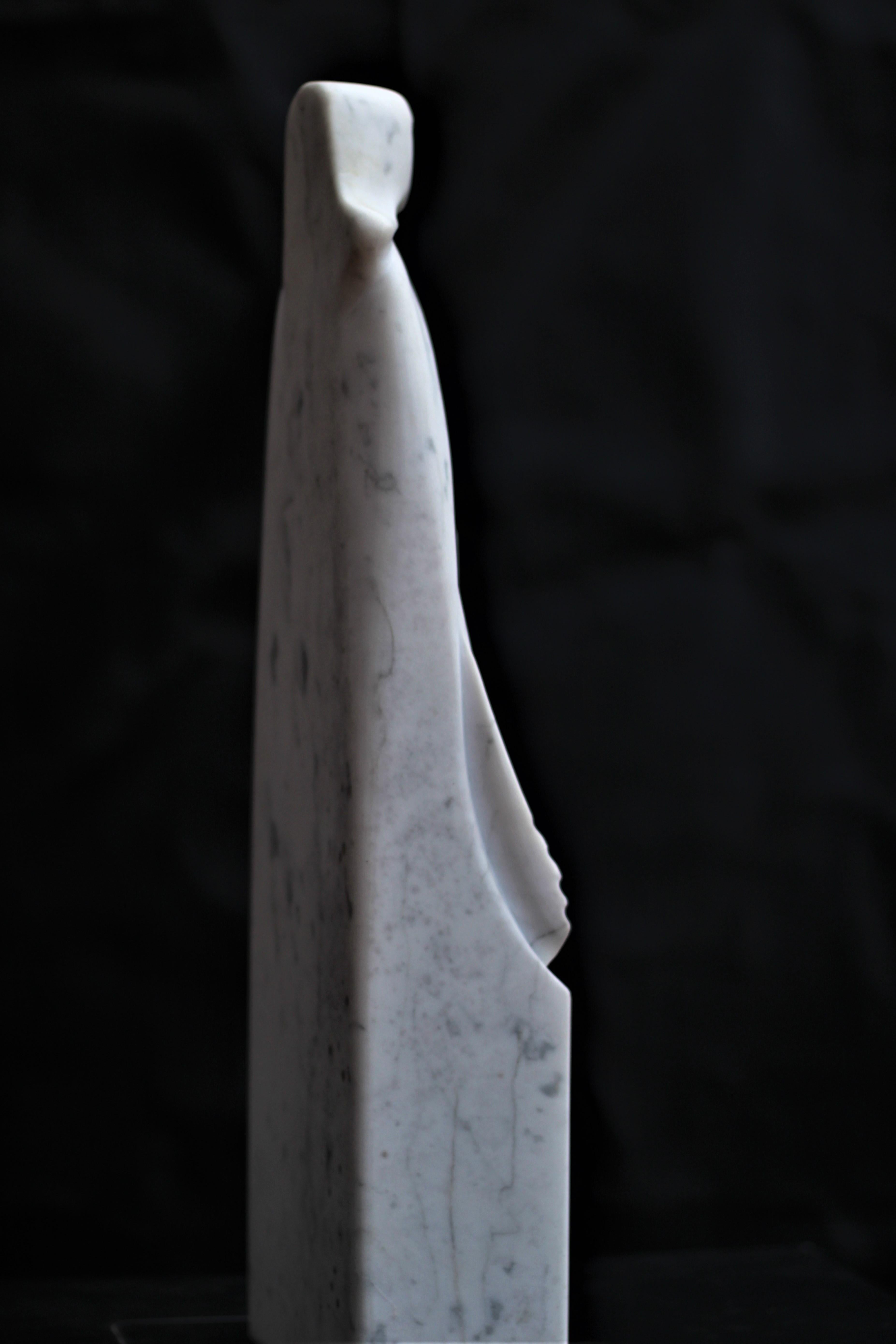 The Source, White Carrara Marble Stone Vertical Figurative Sculpture For Sale 15