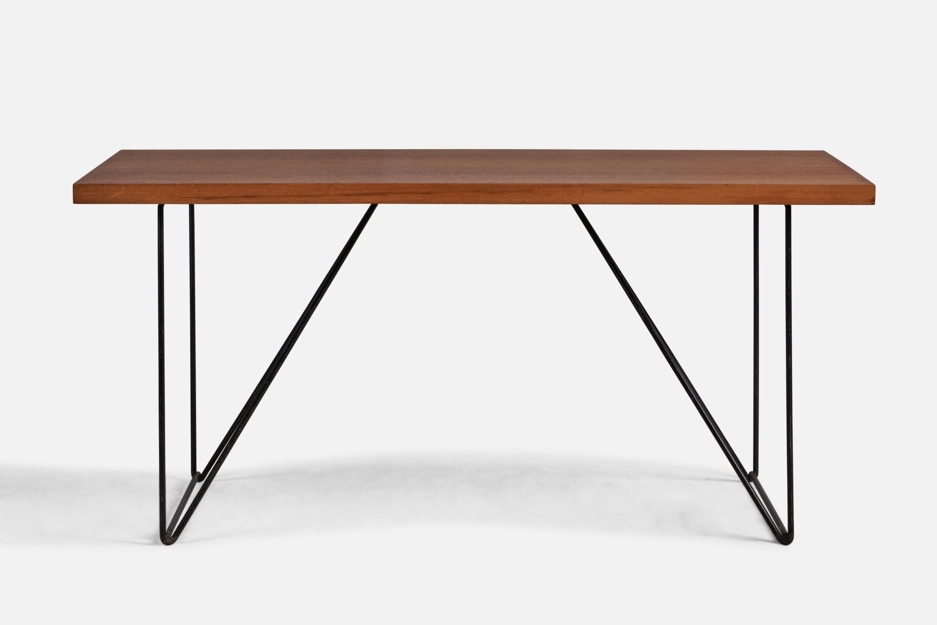 Mid-Century Modern Luther Conover, Desk, Mahogany, Iron, USA, 1950s For Sale