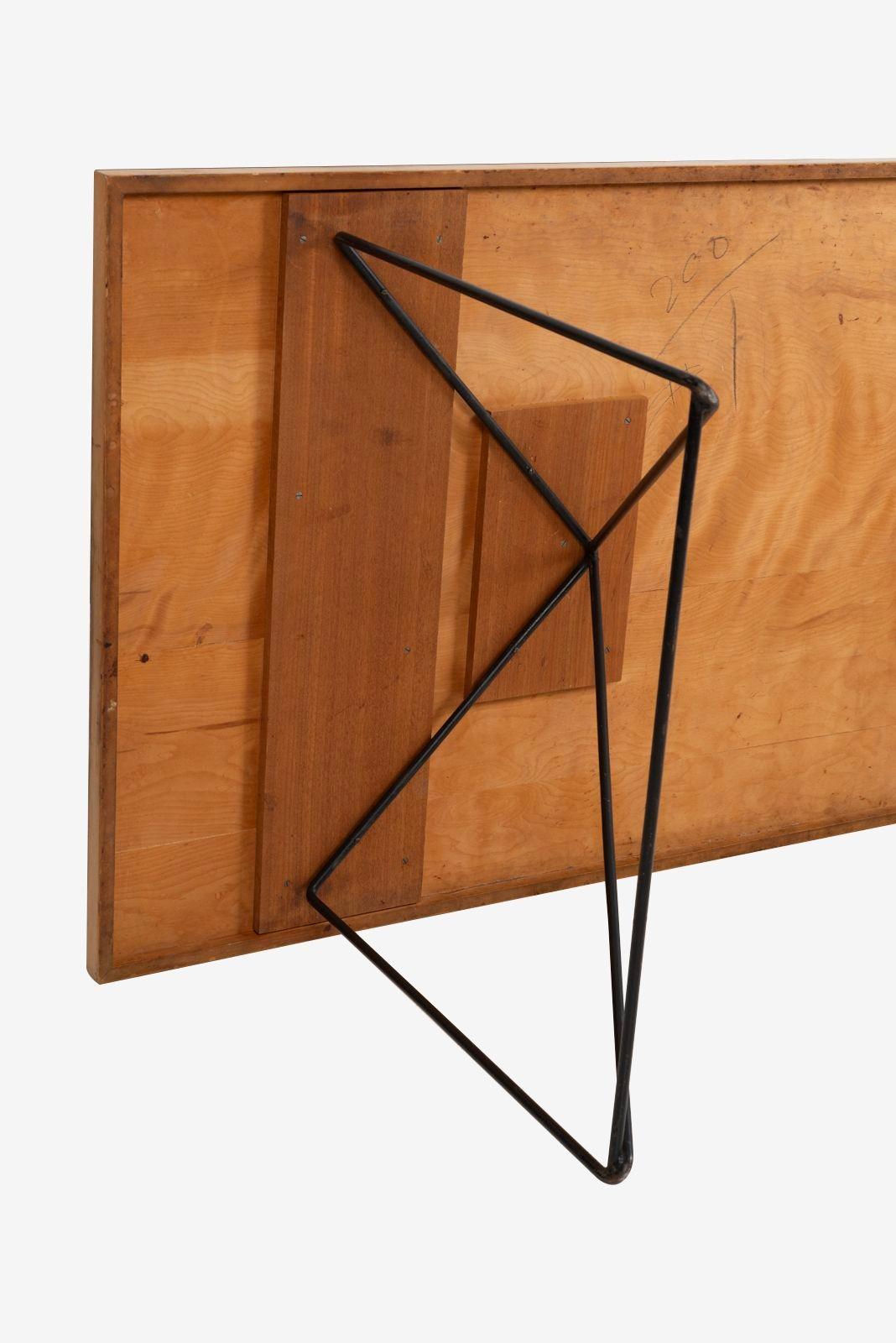 Luther Conover Dining Table or Desk for Pacifica 1952 Phillippine mahogany hand-polished wood top, wrought iron base.
Conover was awarded 1st Prize by the Chicago Museum of Modern Art for this exquisite dining room creation.
Dimensions:
36 x 73.50 x