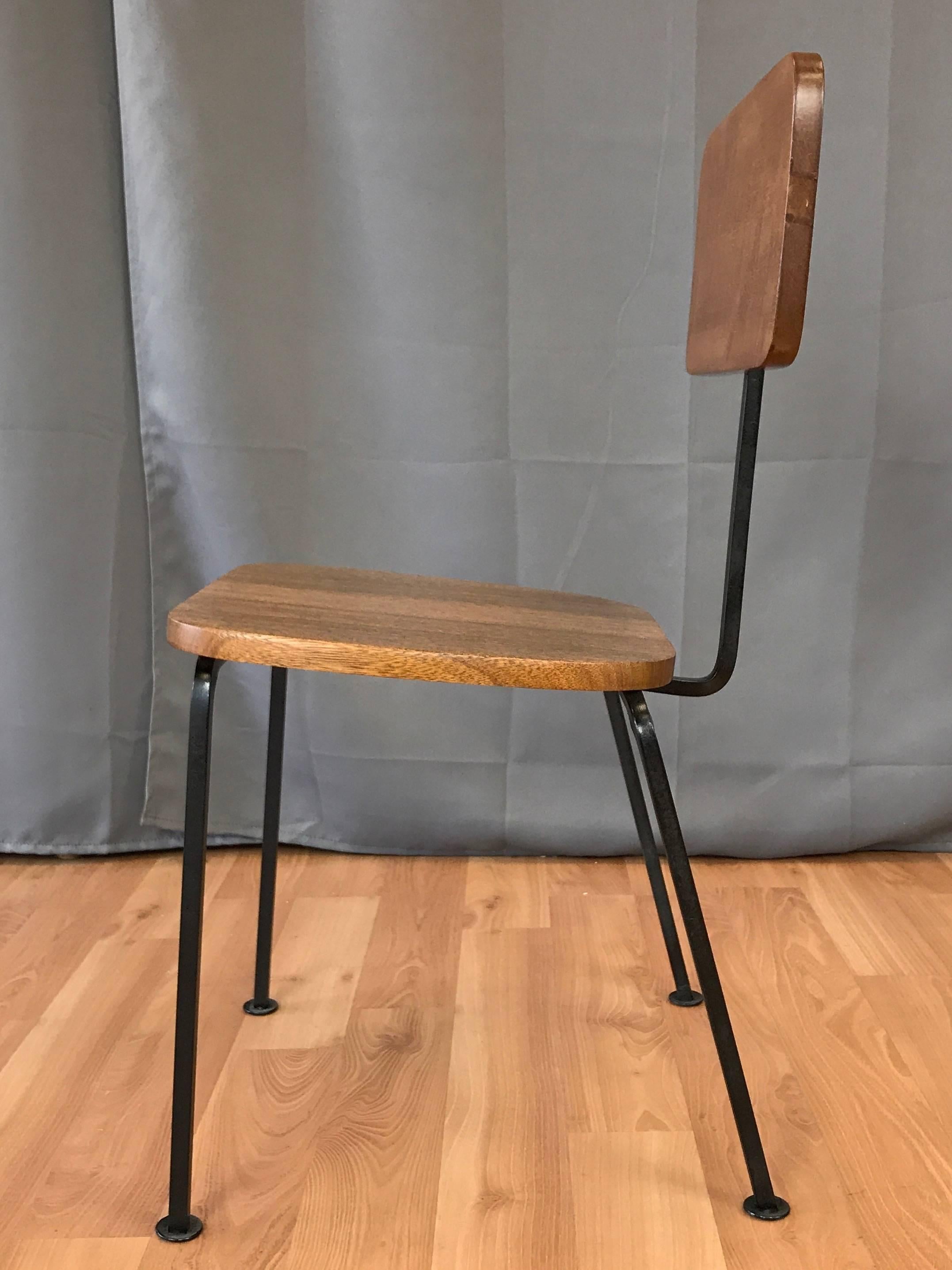 American Luther Conover Mahogany and Steel Side Chair