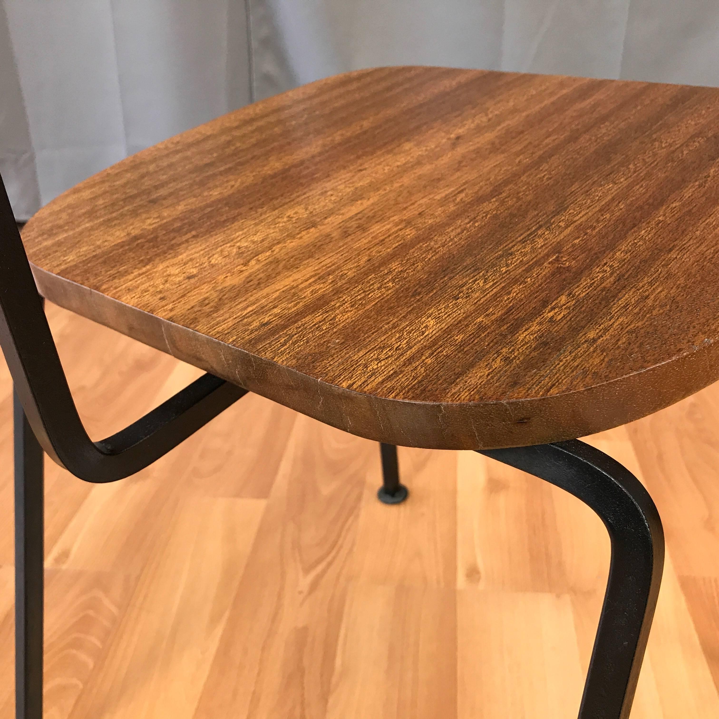 Luther Conover Mahogany and Steel Side Chair In Good Condition In San Francisco, CA