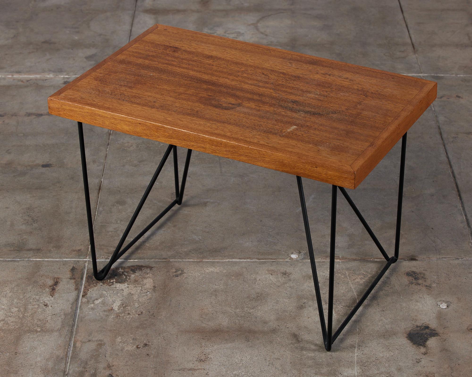 Metal Luther Conover Mahogany Side Table For Sale