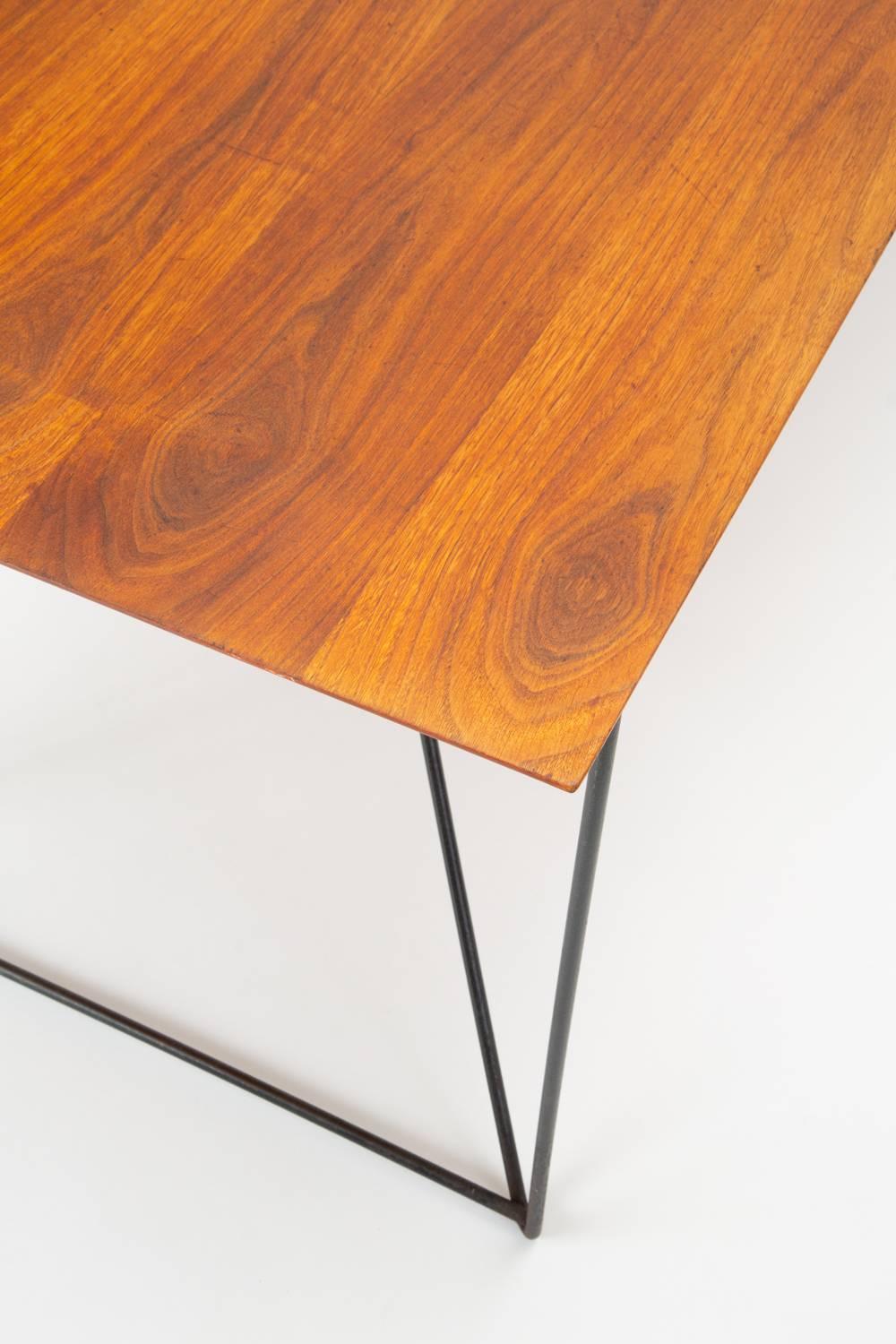 Luther Conover Table with Custom Painted Walnut Top 5