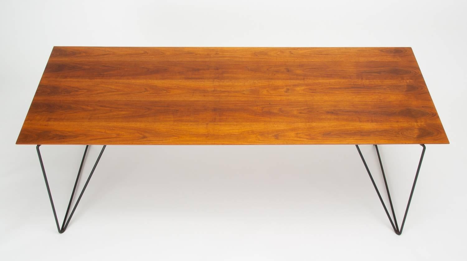 Mid-Century Modern Luther Conover Table with Custom Painted Walnut Top