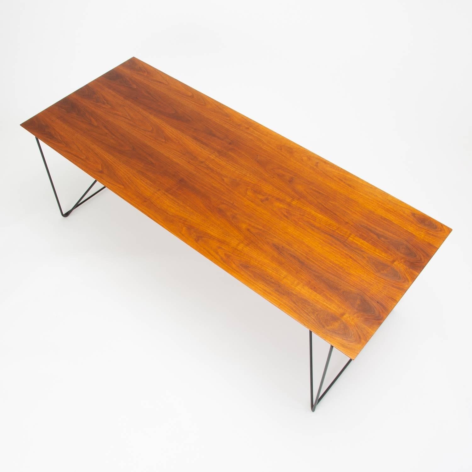American Luther Conover Table with Custom Painted Walnut Top