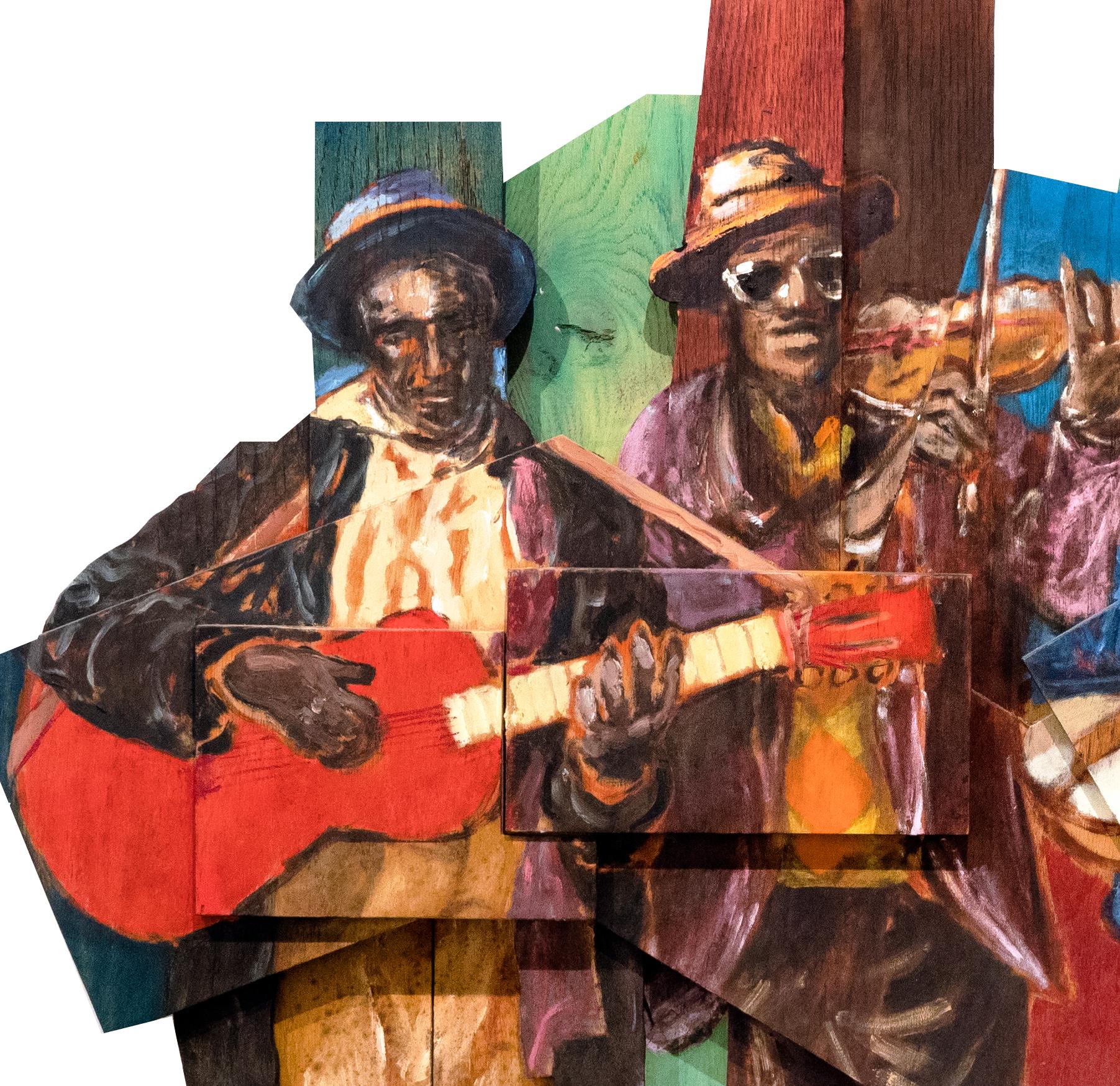 Three Musicians  - Painting by Luther Tatum