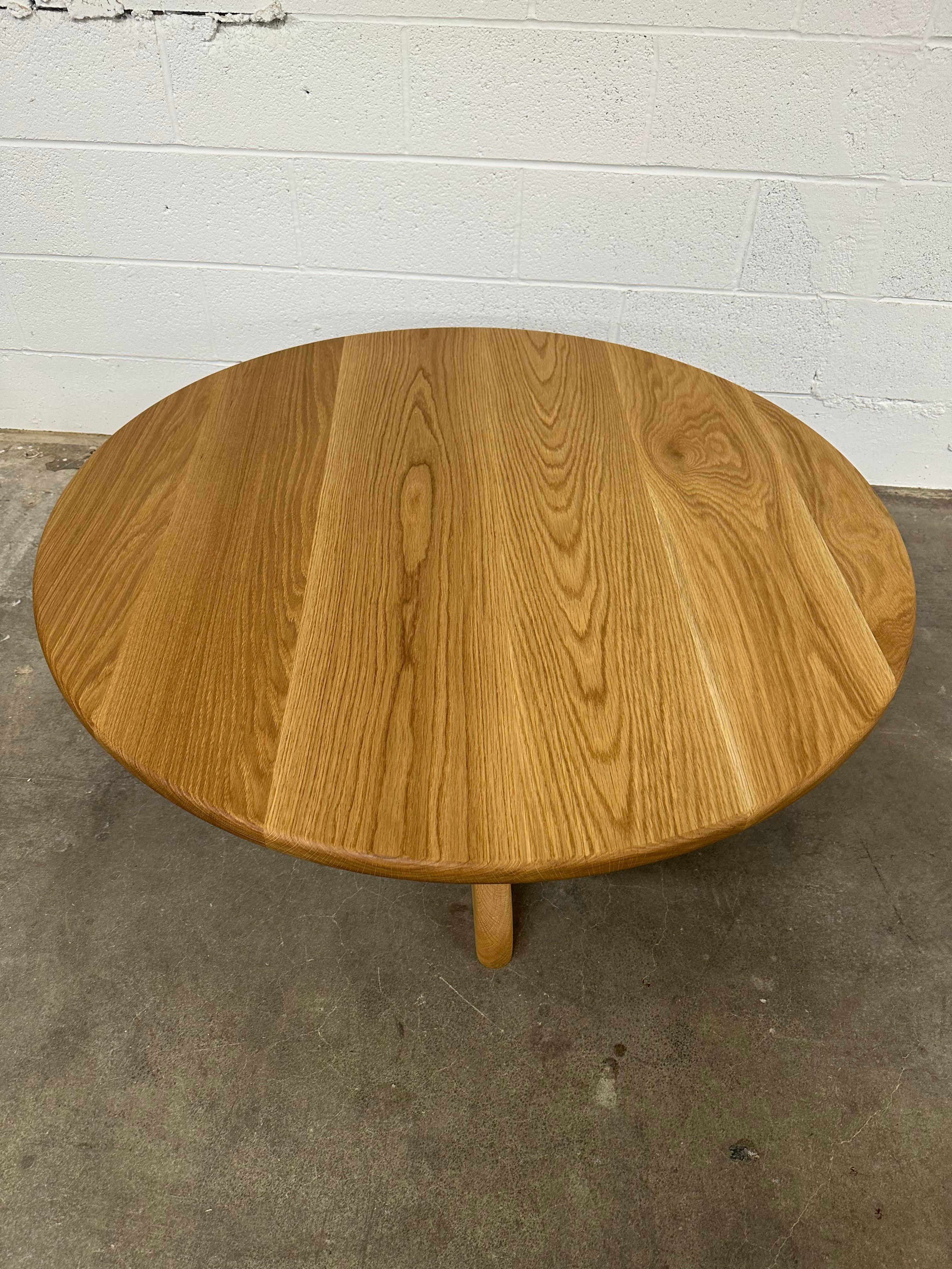 Oak Round Coffee Table in Stock! (Lutra Design) In New Condition For Sale In Portland, OR