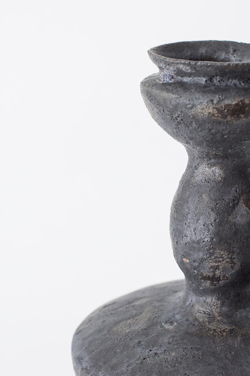 Spanish Lutróforo Antracita Stoneware Vase by Raquel Vidal and Pedro Paz