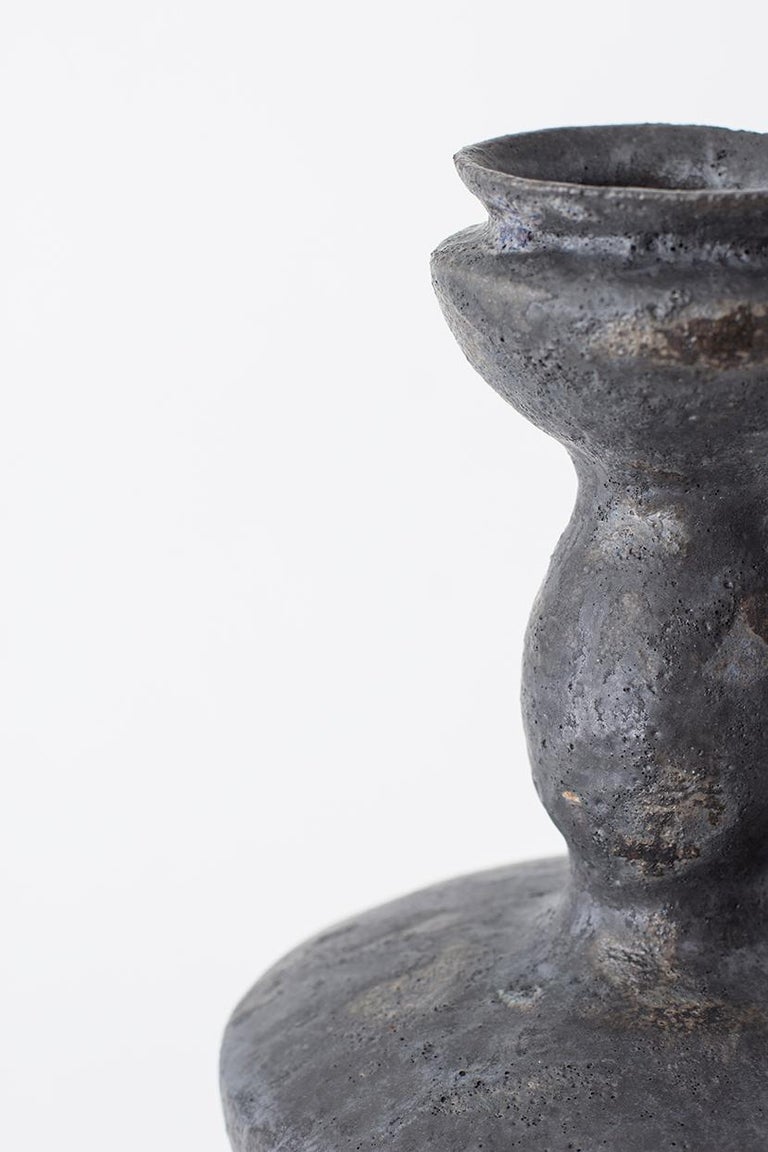 Spanish Lutróforo Antracita Stoneware Vase by Raquel Vidal and Pedro Paz For Sale