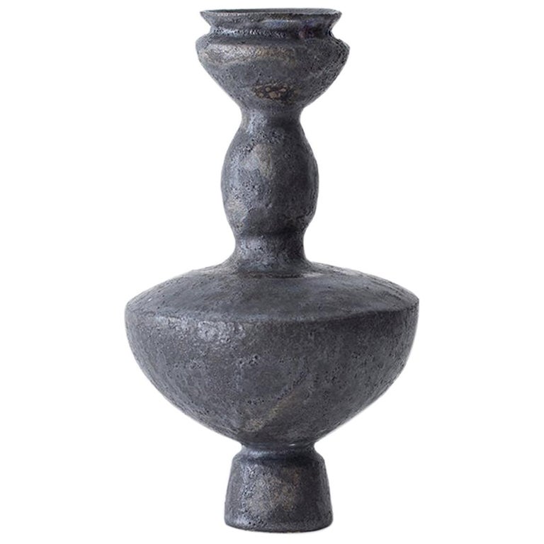 Lutróforo Antracita Stoneware Vase by Raquel Vidal and Pedro Paz For Sale
