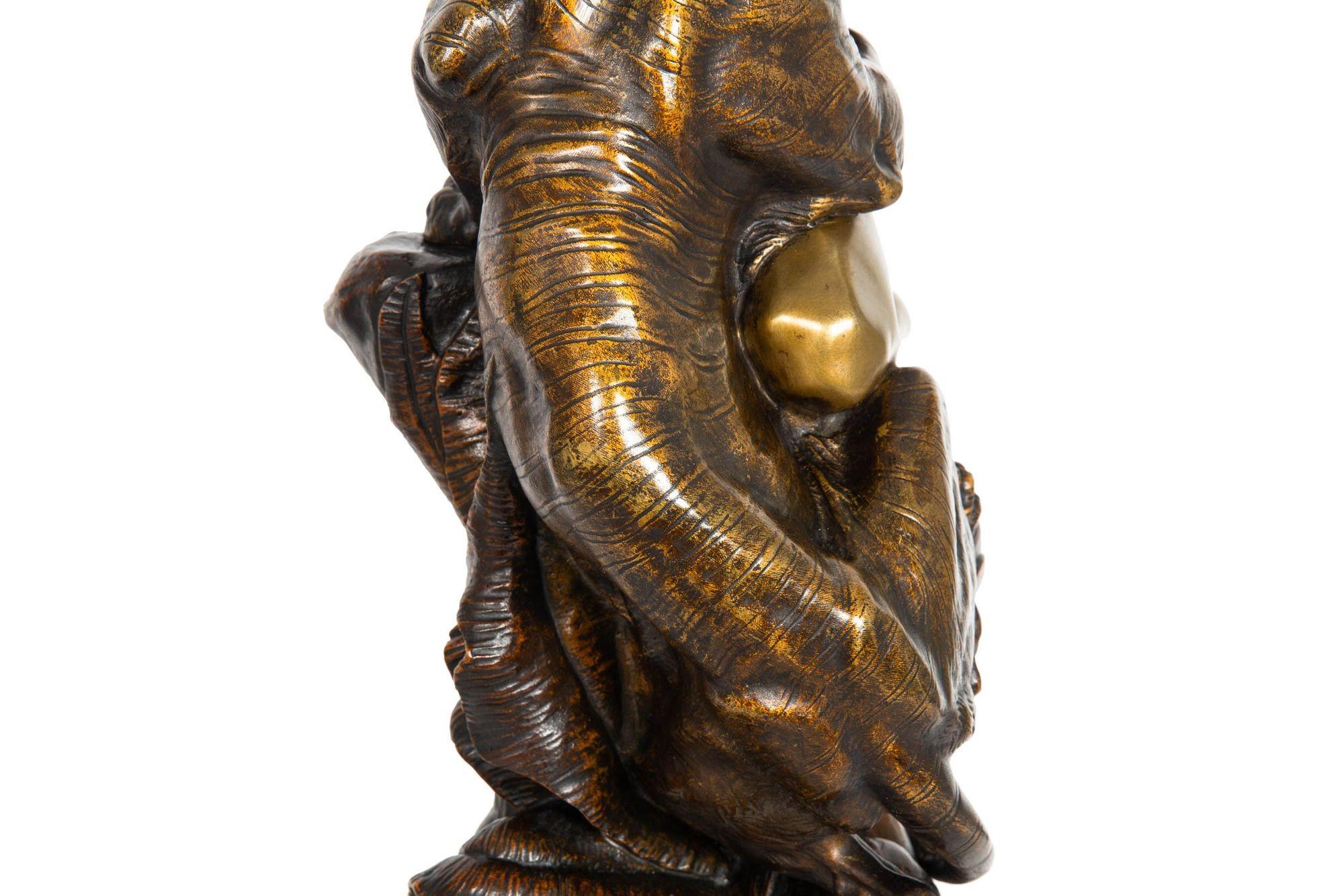 “Lutte pour la vie” Scarce French Bronze Sculpture by Edouard Drouot For Sale 9