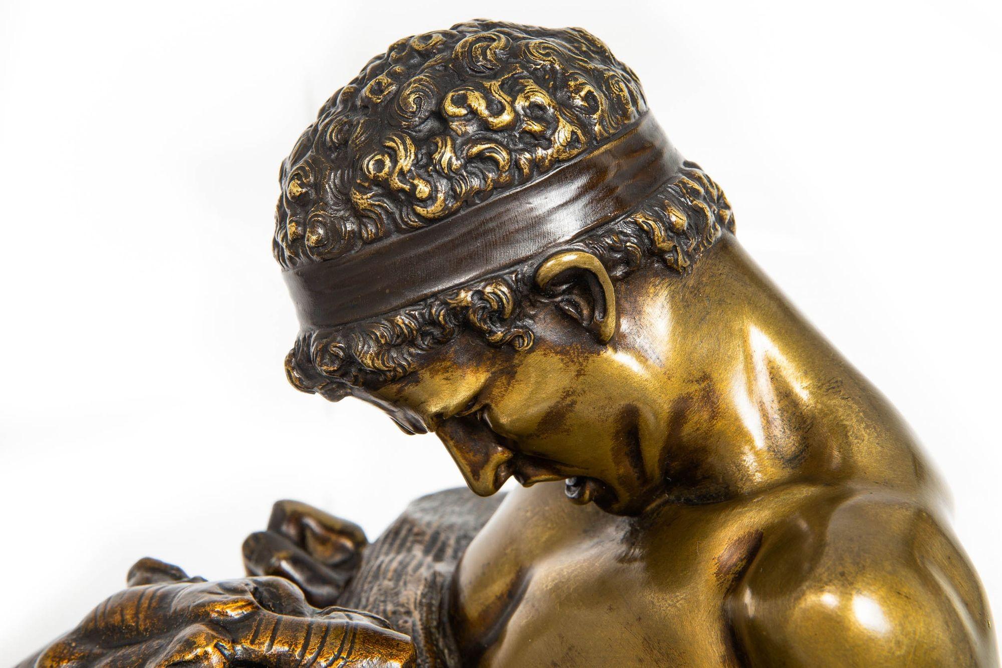 “Lutte pour la vie” Scarce French Bronze Sculpture by Edouard Drouot For Sale 11