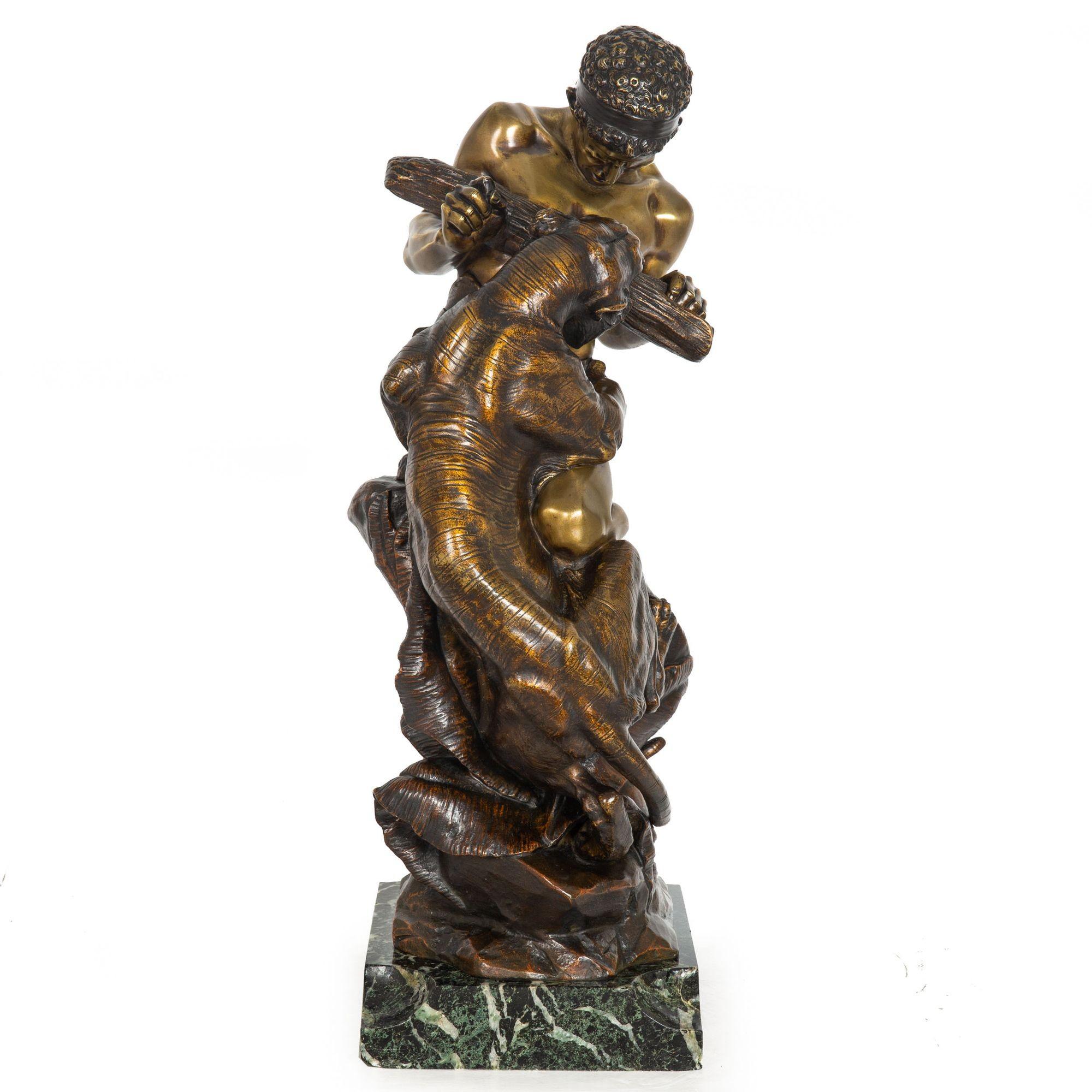 “Lutte pour la vie” Scarce French Bronze Sculpture by Edouard Drouot In Good Condition For Sale In Shippensburg, PA