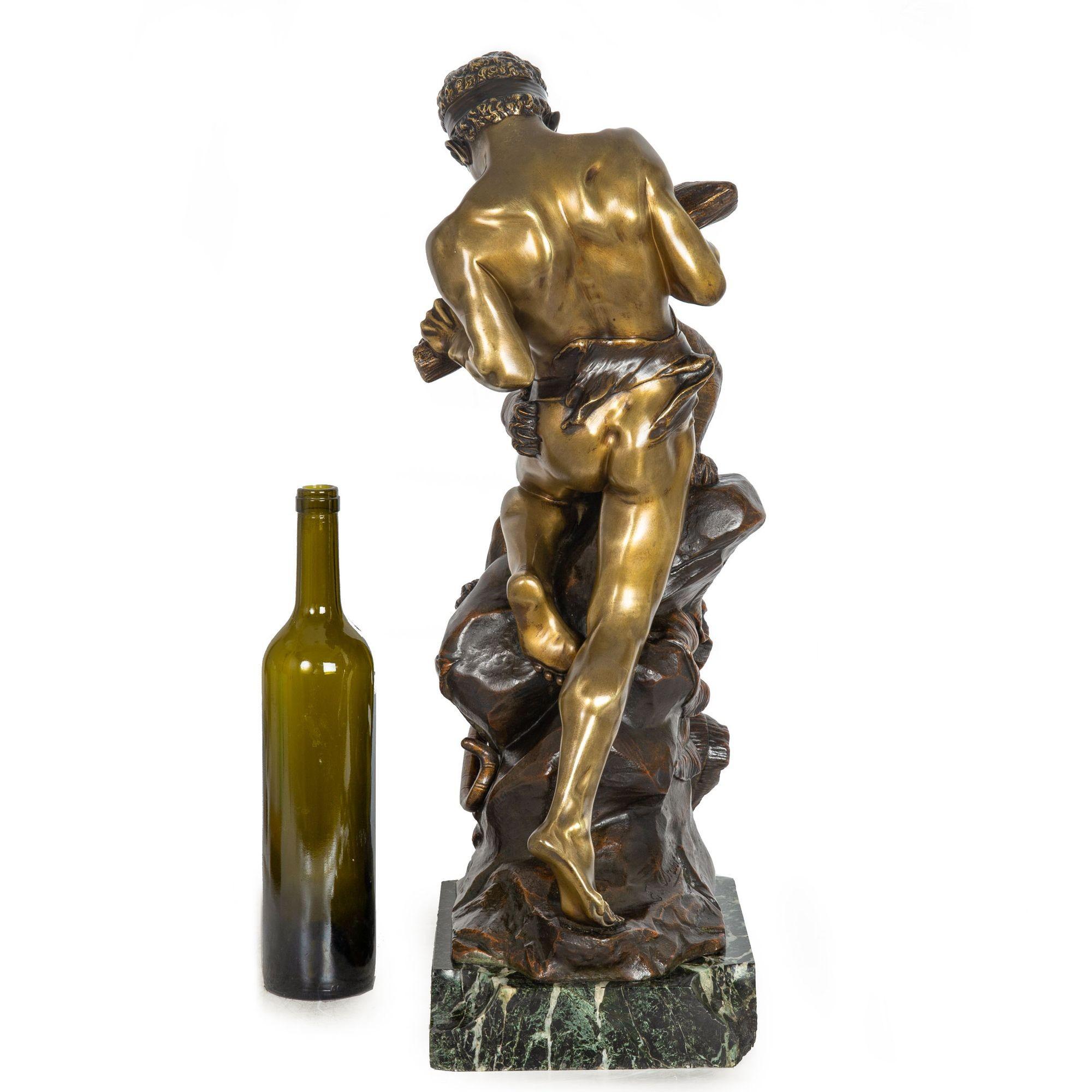 20th Century “Lutte pour la vie” Scarce French Bronze Sculpture by Edouard Drouot For Sale