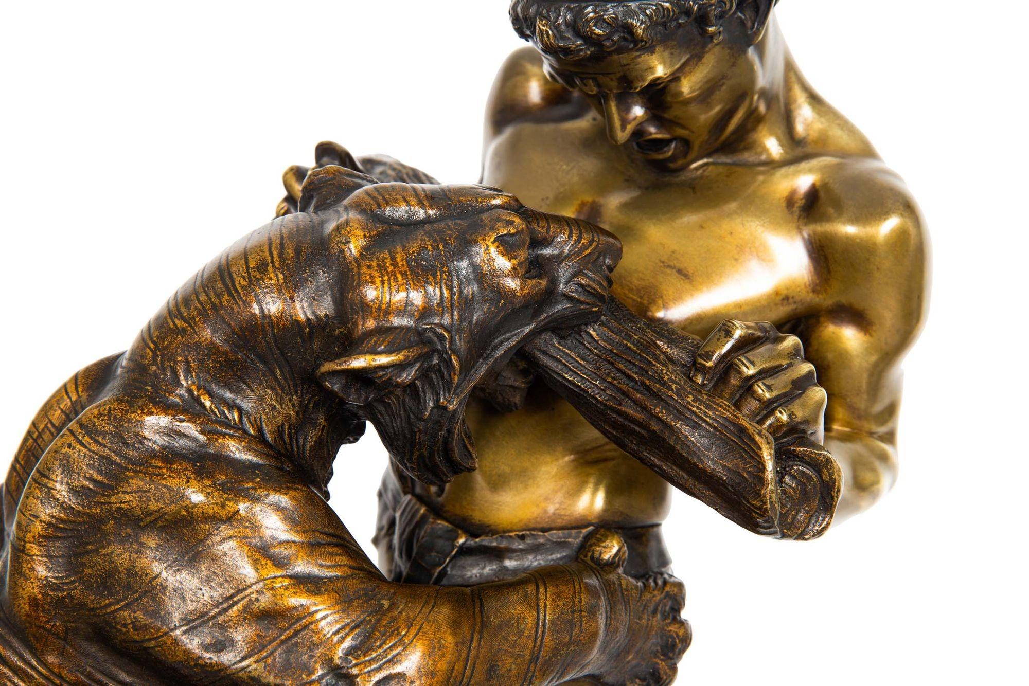 “Lutte pour la vie” Scarce French Bronze Sculpture by Edouard Drouot For Sale 2