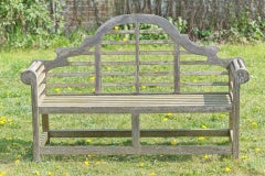 Lutyens design styled teak wood three seater garden bench