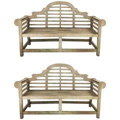 Vintage Lutyens Style Garden Bench Seats of Teak from England 'Individually Priced'