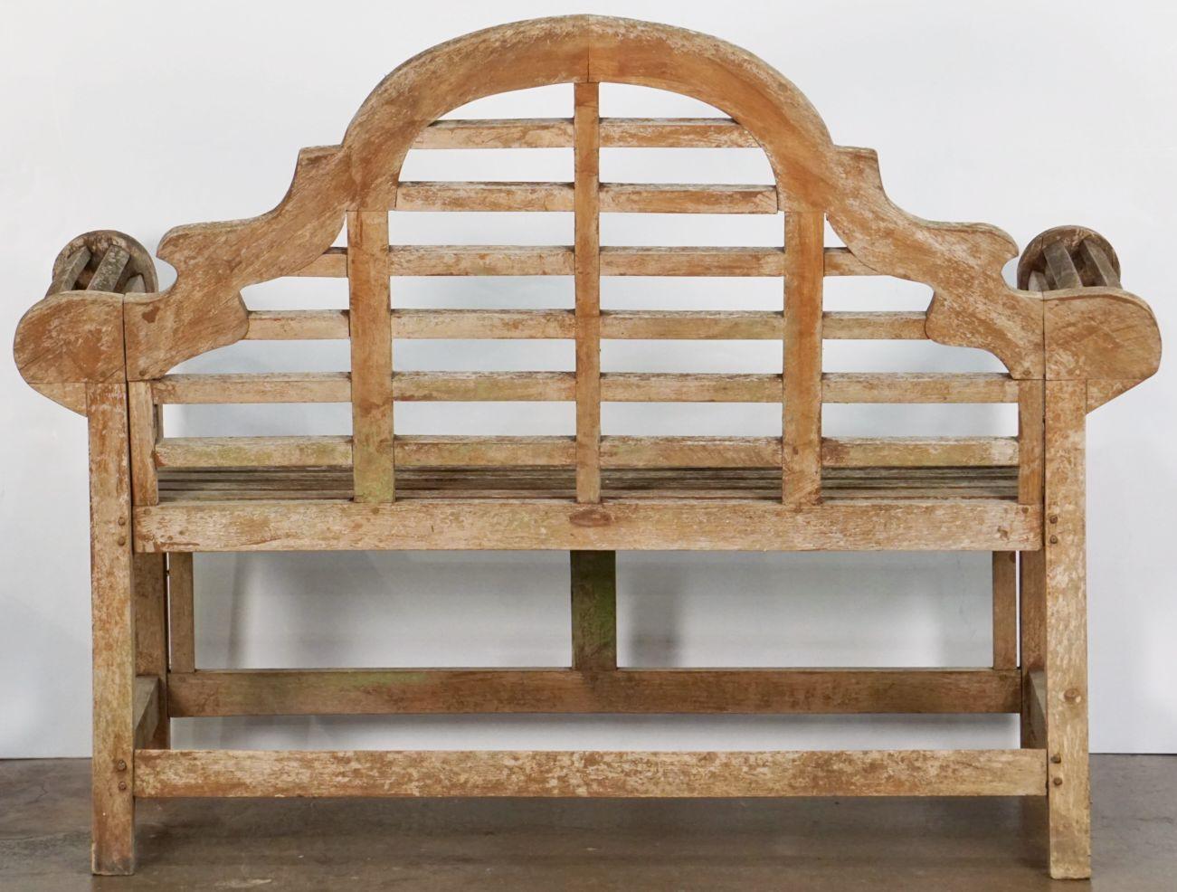 Lutyens Style Teak Garden Bench Seat from England For Sale 8