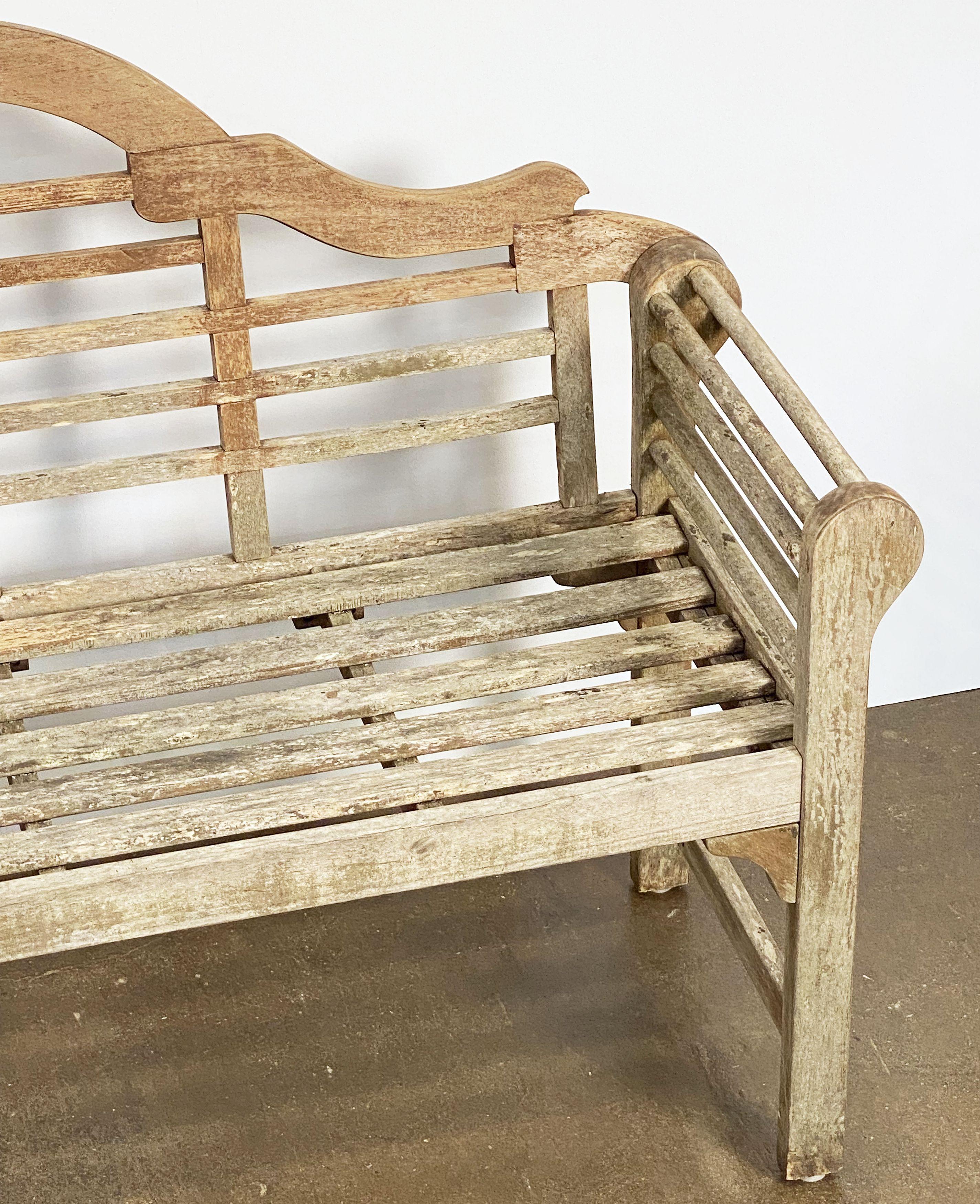 20th Century Lutyens Style Teak Garden Bench Seat from England