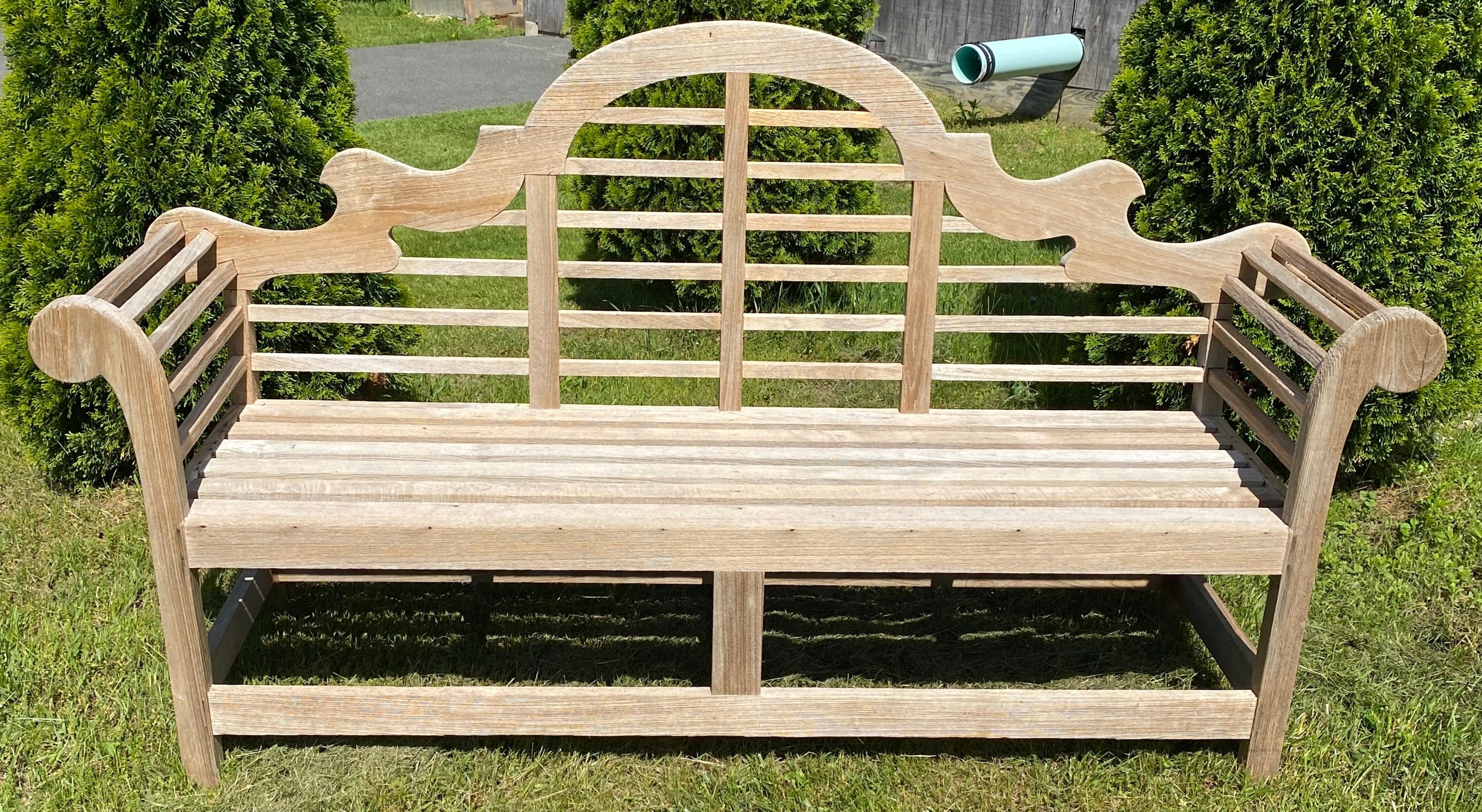 English Lutyens Style Teak Wood Garden Bench