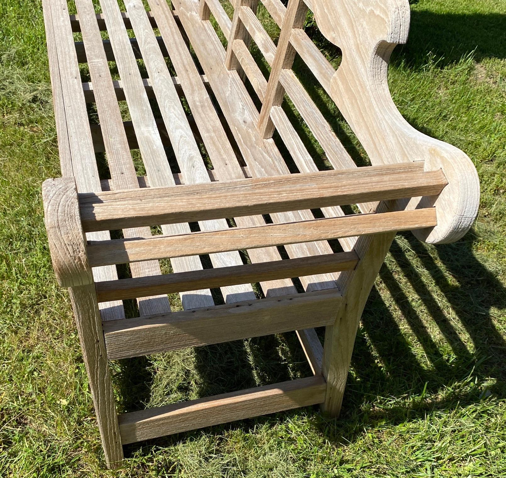 20th Century Lutyens Style Teak Wood Garden Bench