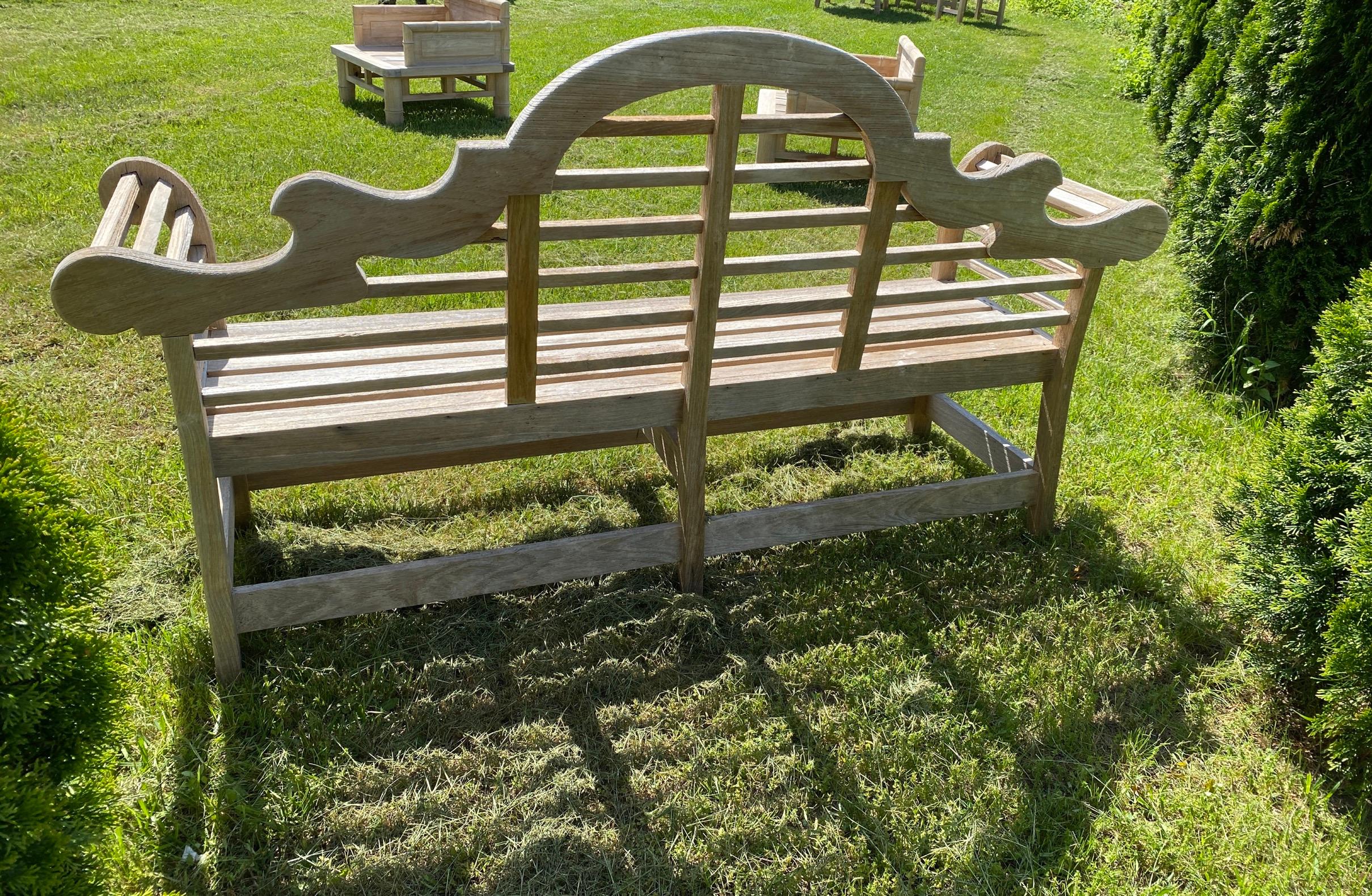 Lutyens Style Teak Wood Garden Bench 2