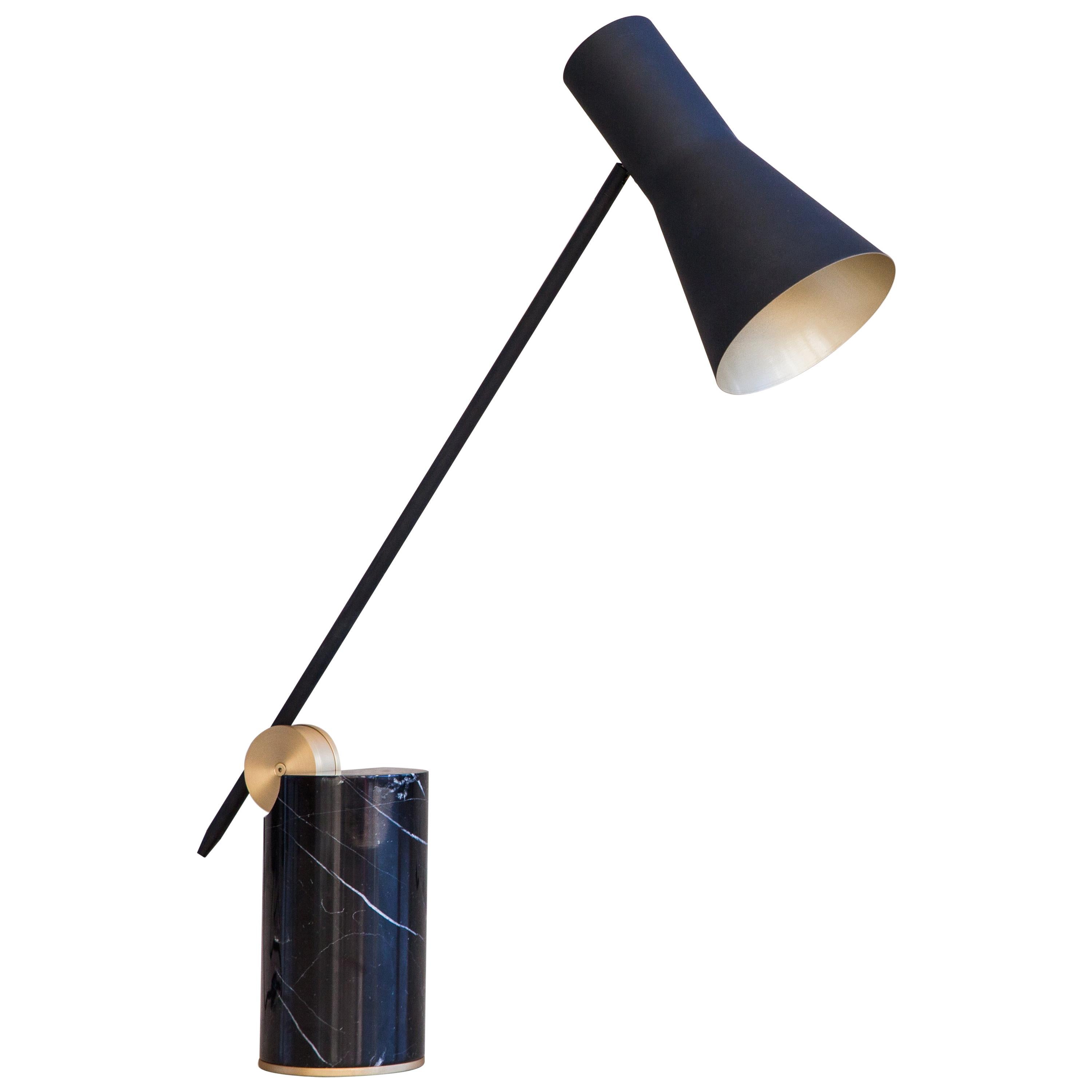 Lutz Desk Lamp Marble, Brass and Metal For Sale
