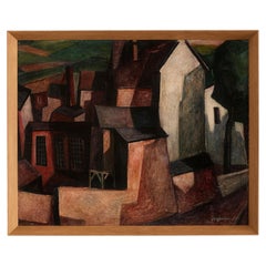 Lutz Voigtmann (1941–1997), Häuserensemble, Oil on hardboard