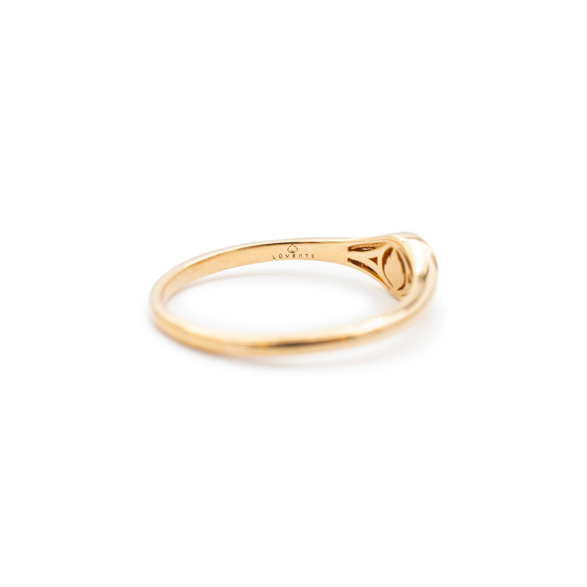 Luvente 14K Yellow Gold Round Signet Band Ring 3
