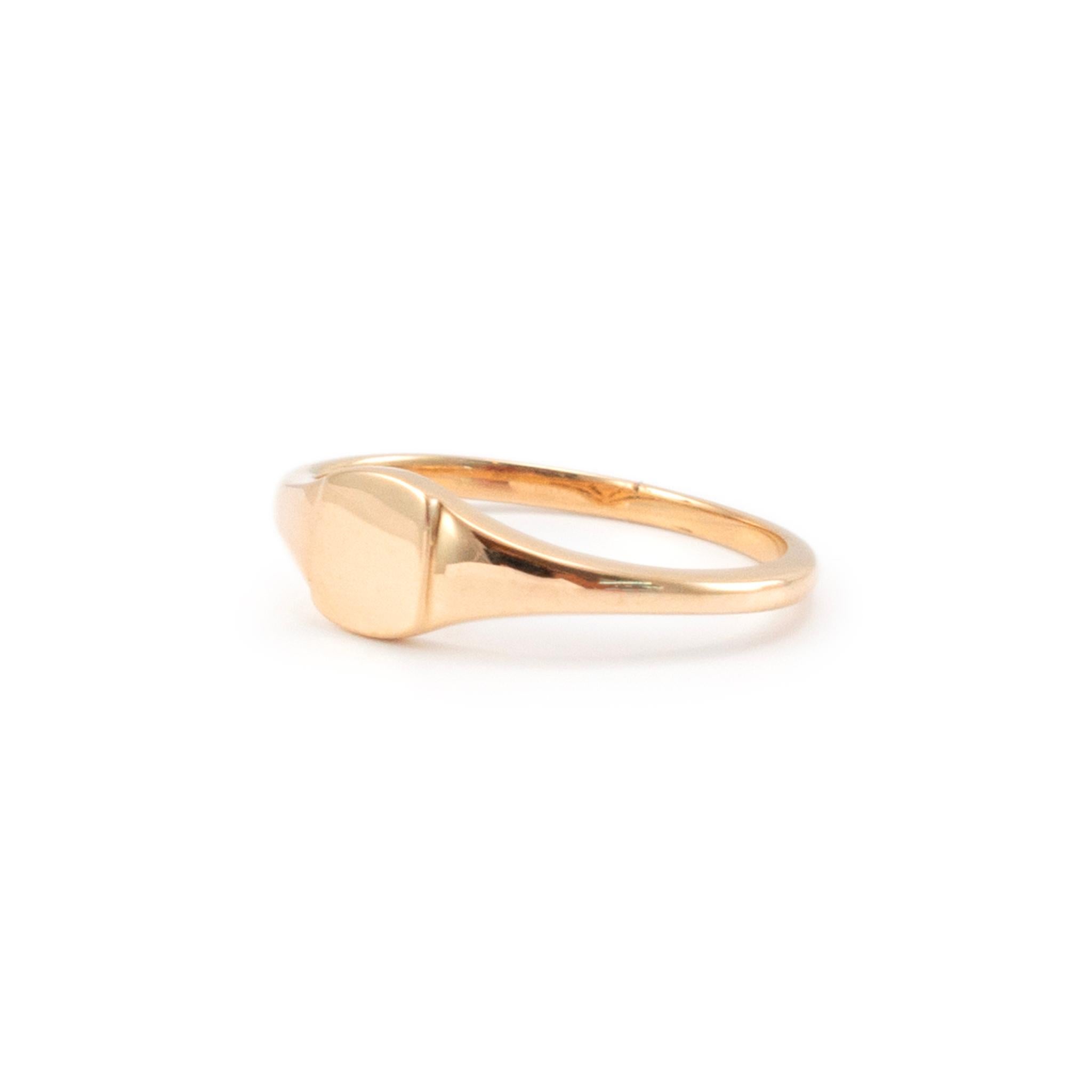 Luvente 14K Gelbgold Quadratischer Siegelbandring im Zustand „Hervorragend“ in Houston, TX