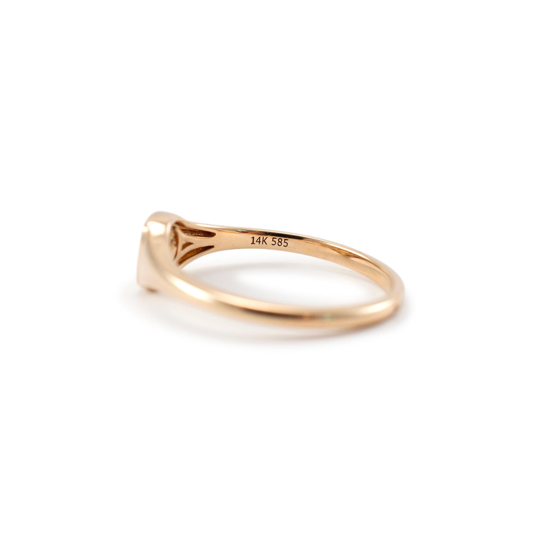 Luvente Bague chevalière carrée en or jaune 14K en vente 1