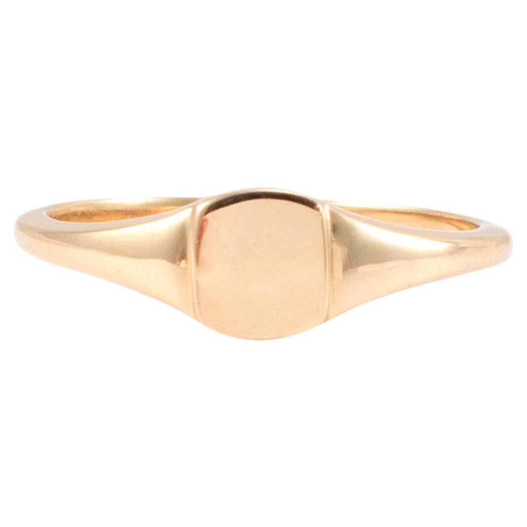 Luvente 14K Yellow Gold Square Signet Band Ring