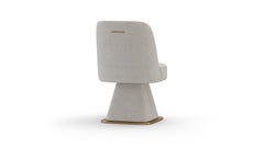 Luvia Chair in White Bouclé with Brushed Brass Base