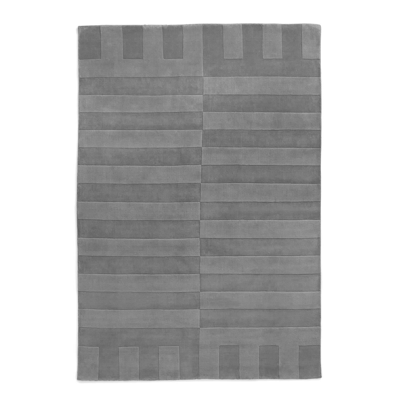 Lux 2-Gray, Wool Cut Pile Rug in Scandinavian Design