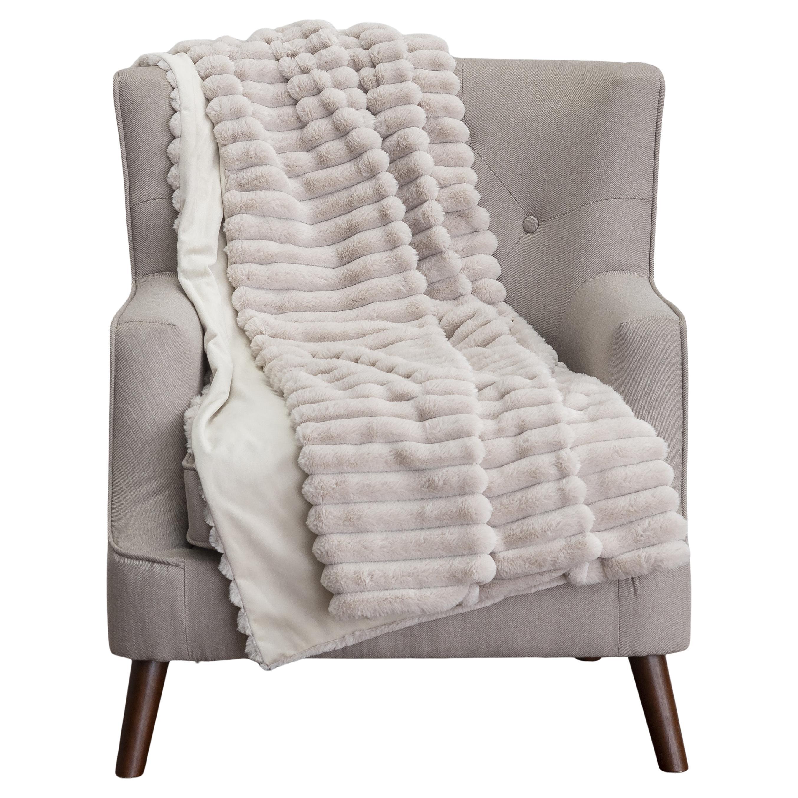 Lux Beige Throw For Sale