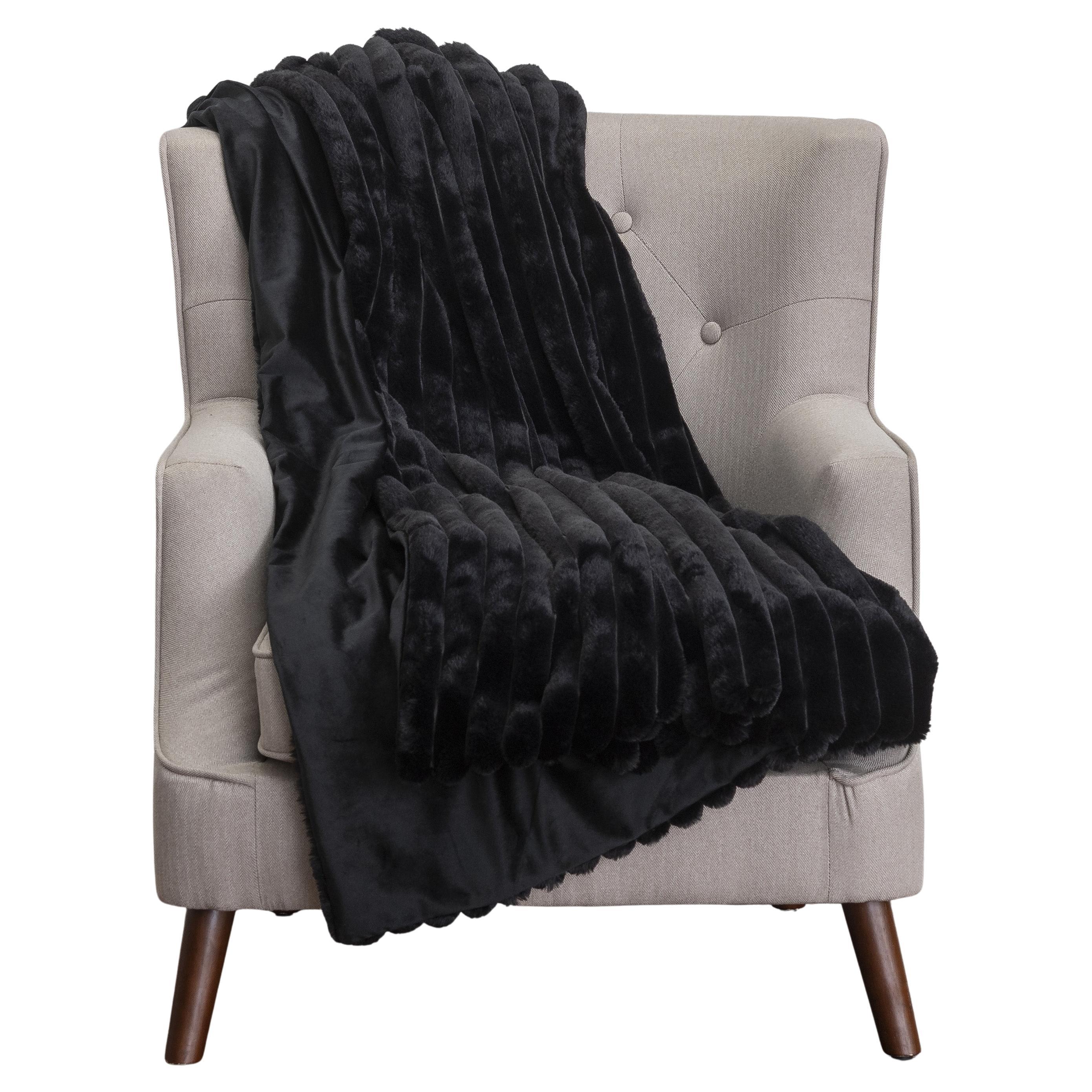 Lux Black Throw