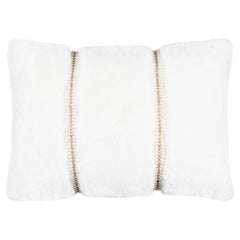 Lux Faux Fur White Lumbar Pillow
