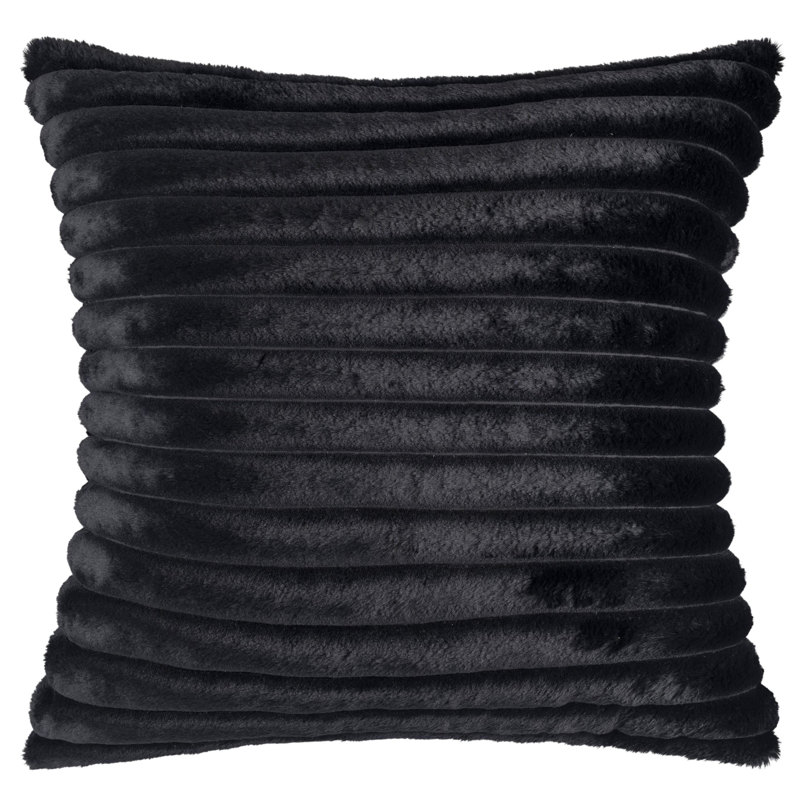 Lux Black Fur Pillow For Sale