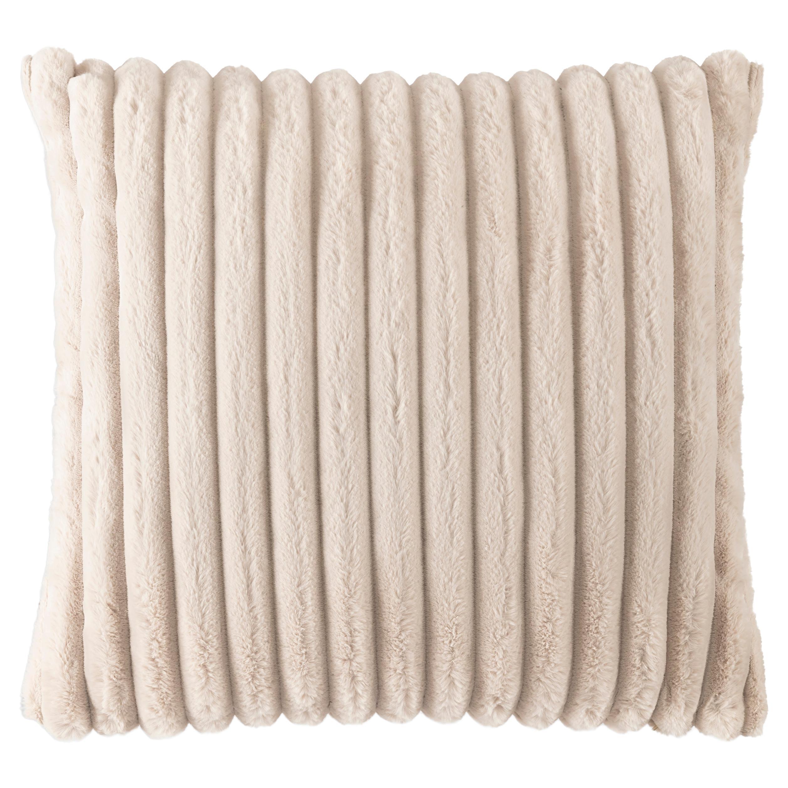 Lux Kuxe White Fur Pillow For Sale