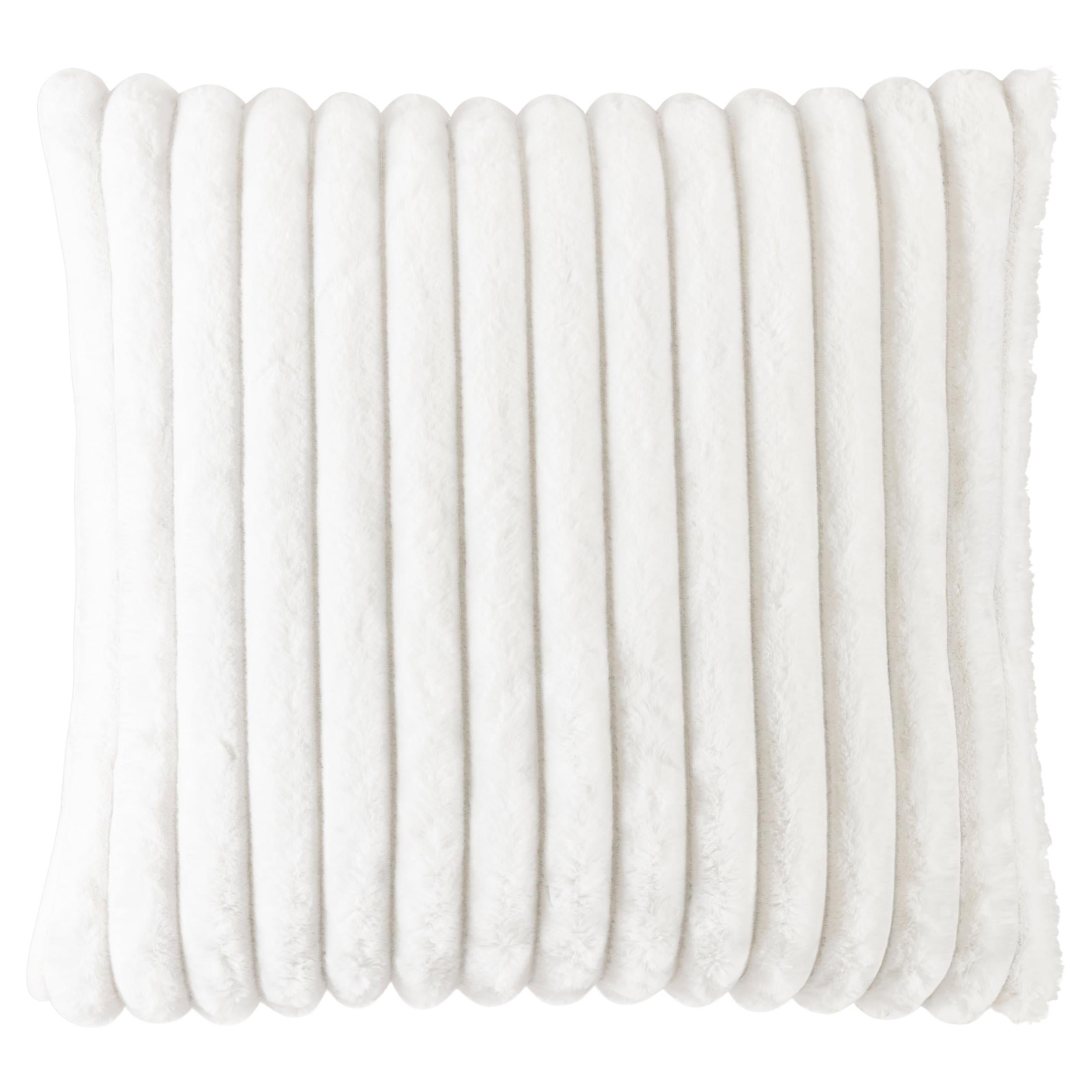 Lux White Fur Pillow For Sale