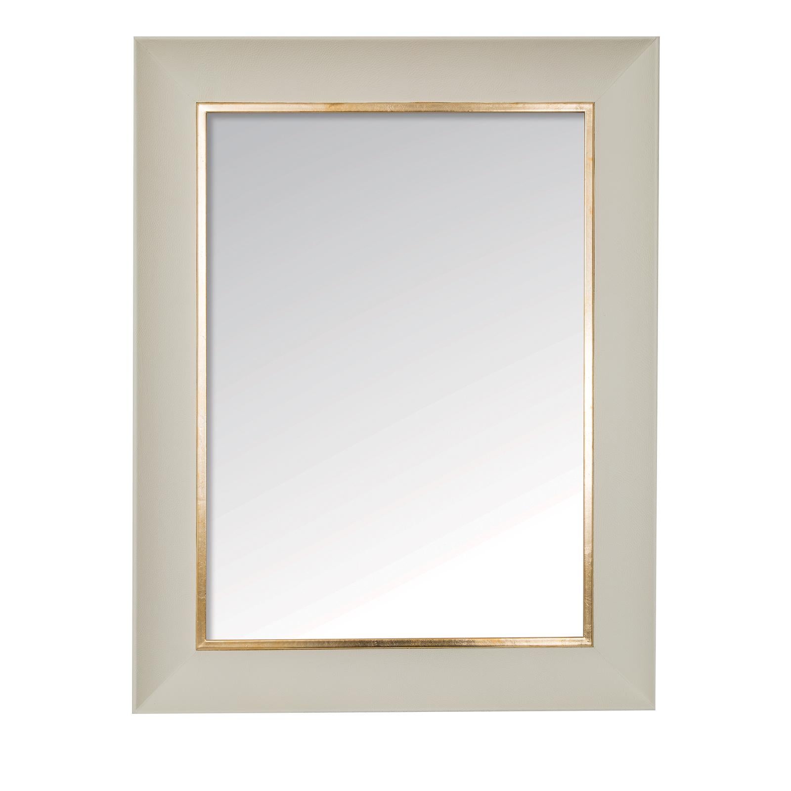 Italian Lux Leather Mirror For Sale