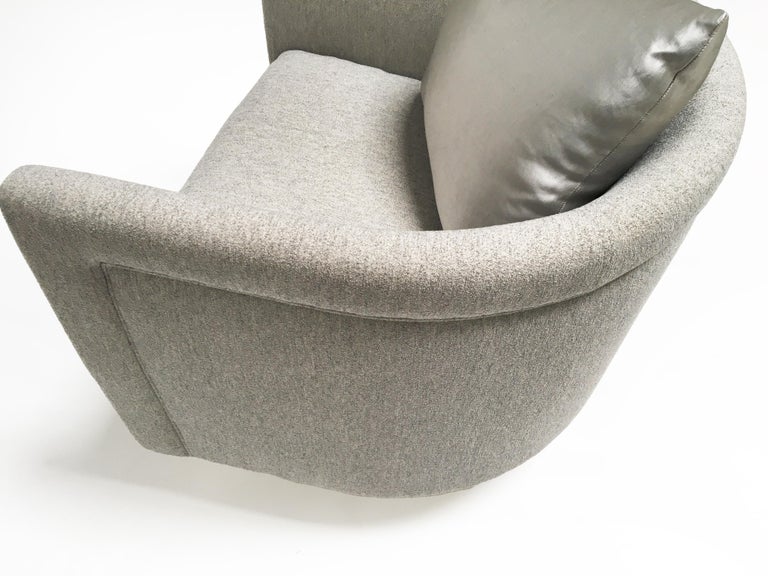 Lux is massive comfort in seating. It has hand tied, sprung foundation with goose down over foam cushions for a luxurious level of comfort. Bases are solid metal available in a multitude of different finishes. Priced as COM/COL. With a return swivel