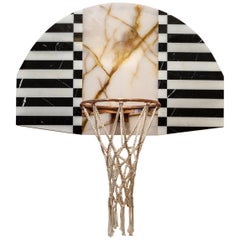 Lux Mini Hoops by MONIOMI, Round Hand-Crafted Marble Basketball Hoop