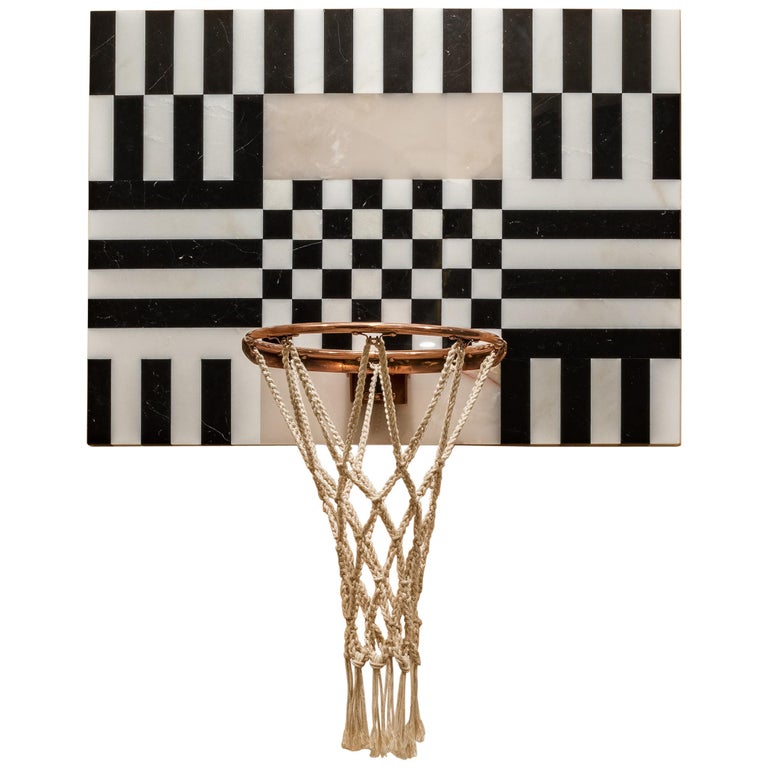 Lux Mini Hoops by Moniomi, Square Hand-Crafted Marble Basketball Hoop For Sale